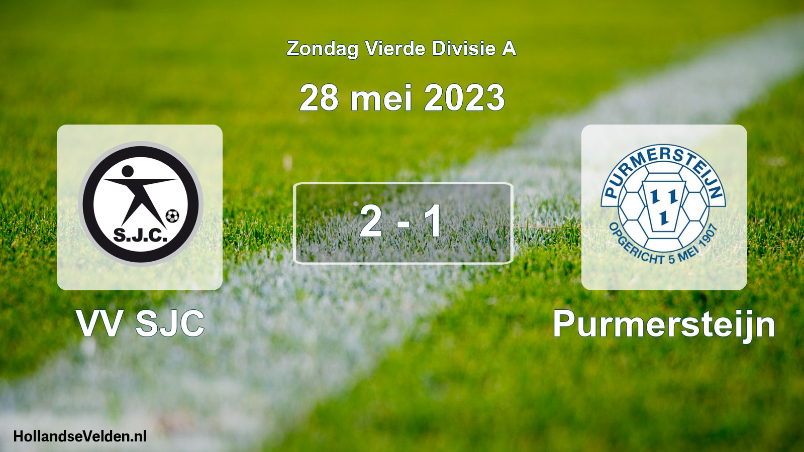 Gespeelde wedstrijd: VV SJC - Purmersteijn 2 - 1 (28 mei 2023)