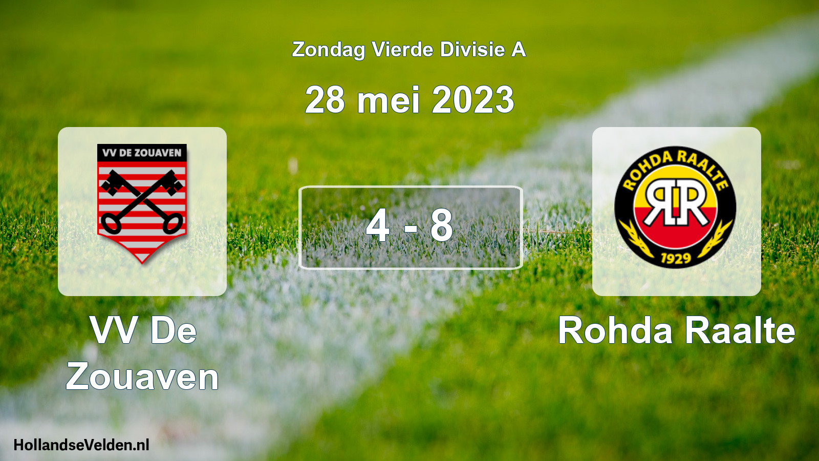 Gespeelde wedstrijd: VV De Zouaven - Rohda Raalte 4 - 8 (28 mei 2023)