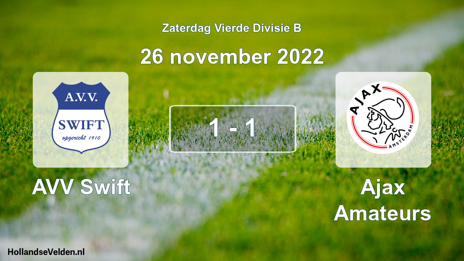 Gespeelde wedstrijd: AVV Swift - Ajax Amateurs 1 - 1 (26 november 2022)
