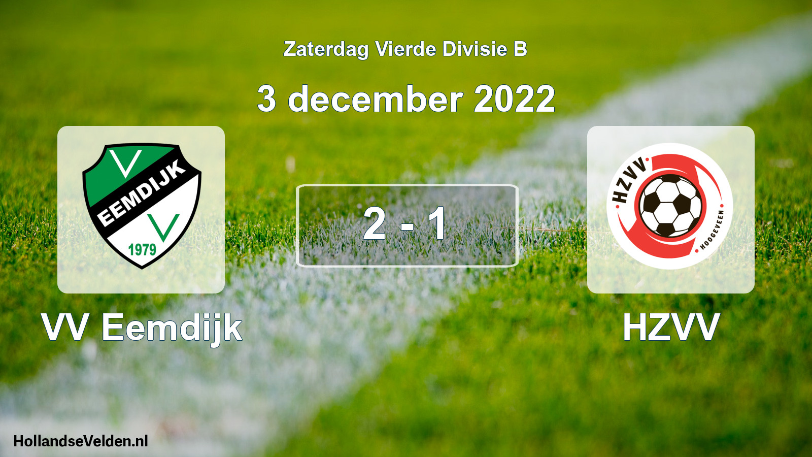 Gespeelde wedstrijd: VV Eemdijk - HZVV 2 - 1 (3 december 2022)