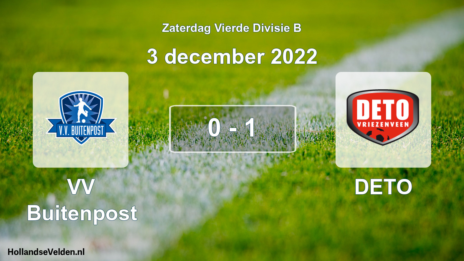 Gespeelde wedstrijd: VV Buitenpost - DETO 0 - 1 (3 december 2022)