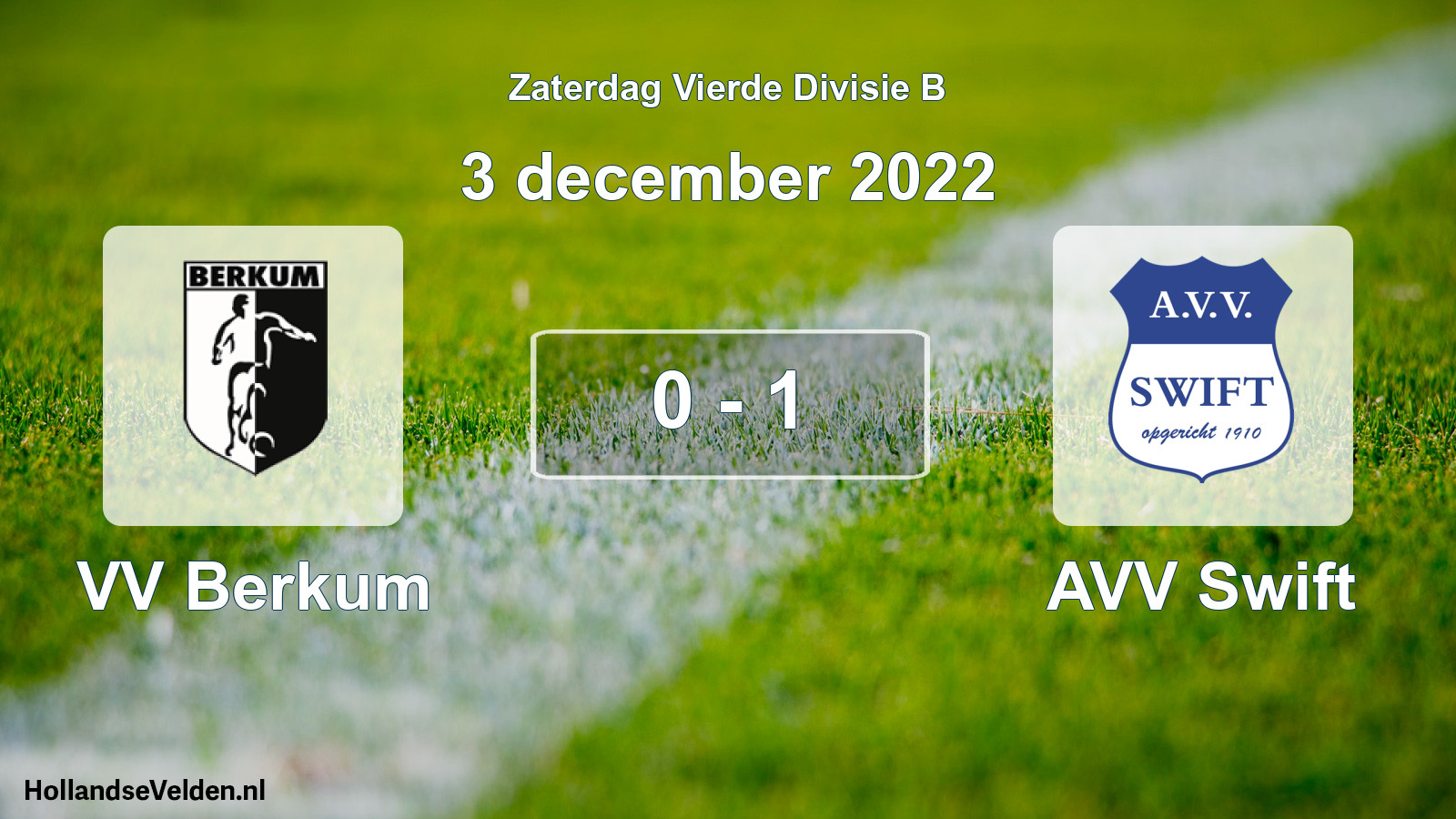 Gespeelde wedstrijd: VV Berkum - AVV Swift 0 - 1 (3 december 2022)
