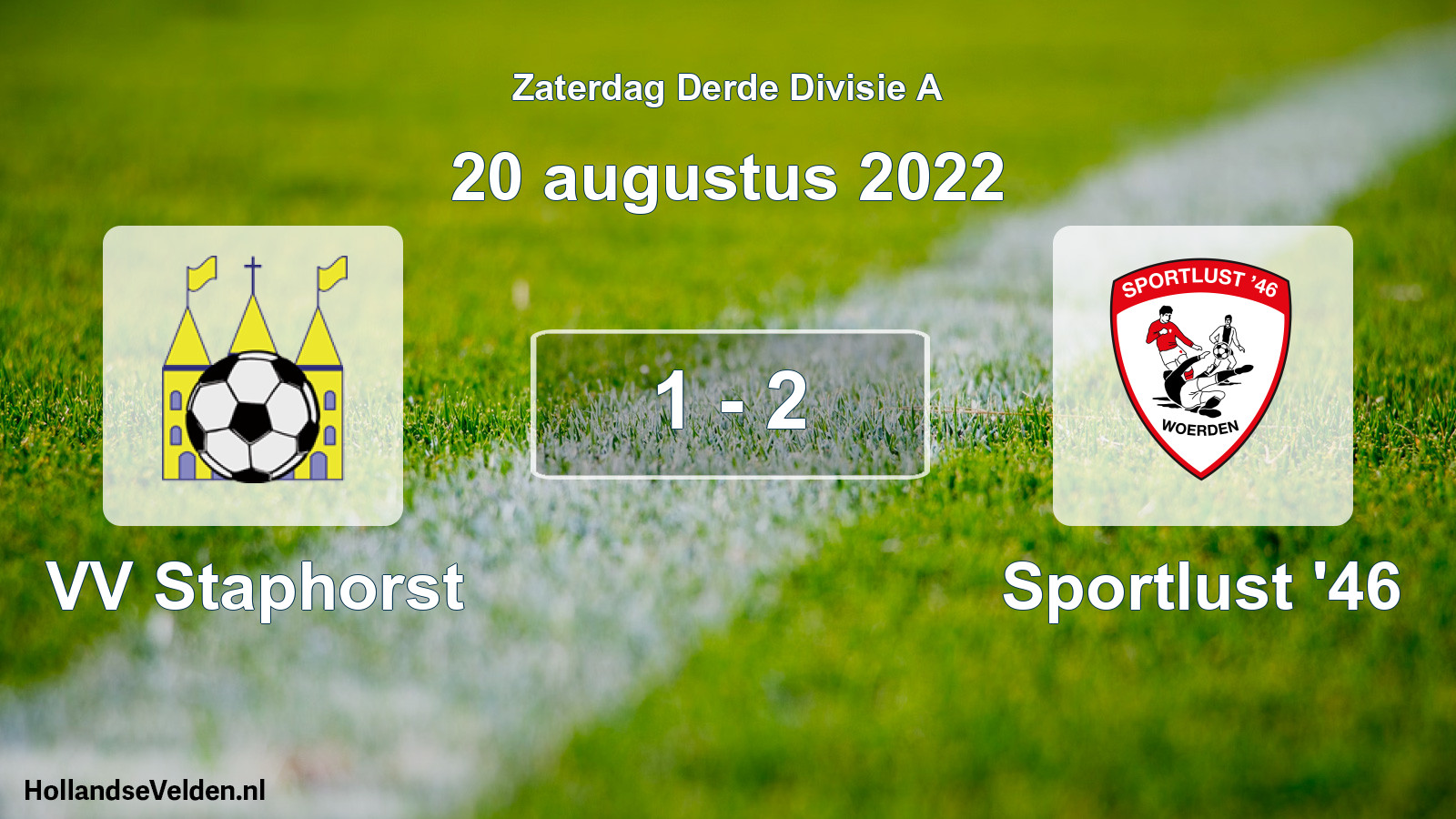 Gespeelde wedstrijd: VV Staphorst - Sportlust '46 1 - 2 (20 augustus 2022)