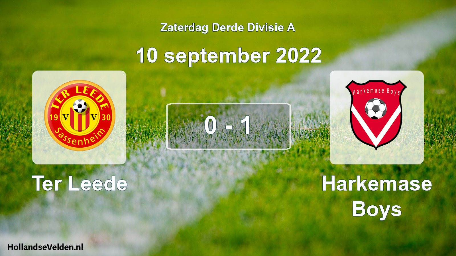 Gespeelde wedstrijd: Ter Leede - Harkemase Boys 0 - 1 (10 september 2022)