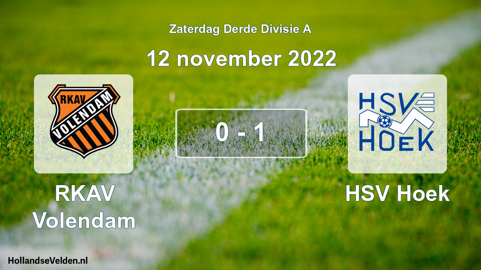 Gespeelde wedstrijd: RKAV Volendam - HSV Hoek 0 - 1 (12 november 2022)
