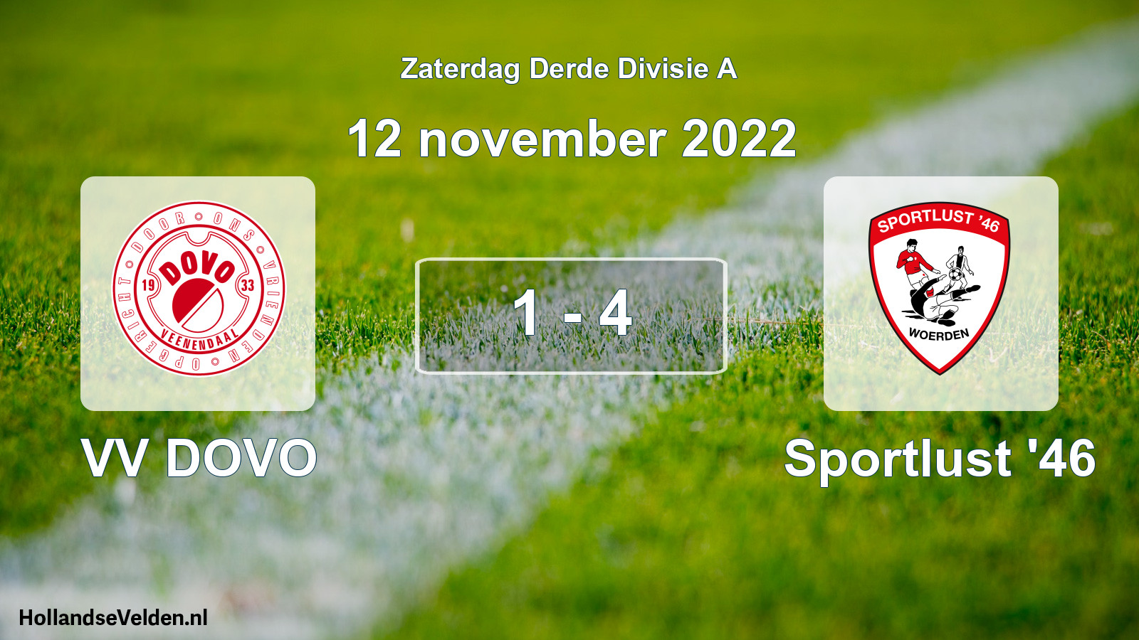 Gespeelde wedstrijd: VV DOVO - Sportlust '46 1 - 4 (12 november 2022)