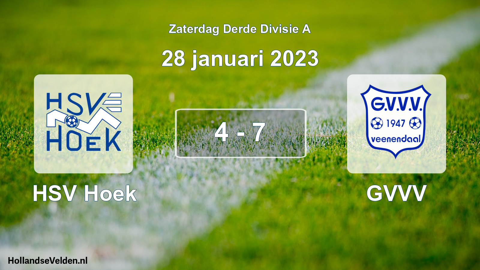 Gespeelde wedstrijd: HSV Hoek - GVVV 4 - 7 (28 januari 2023)