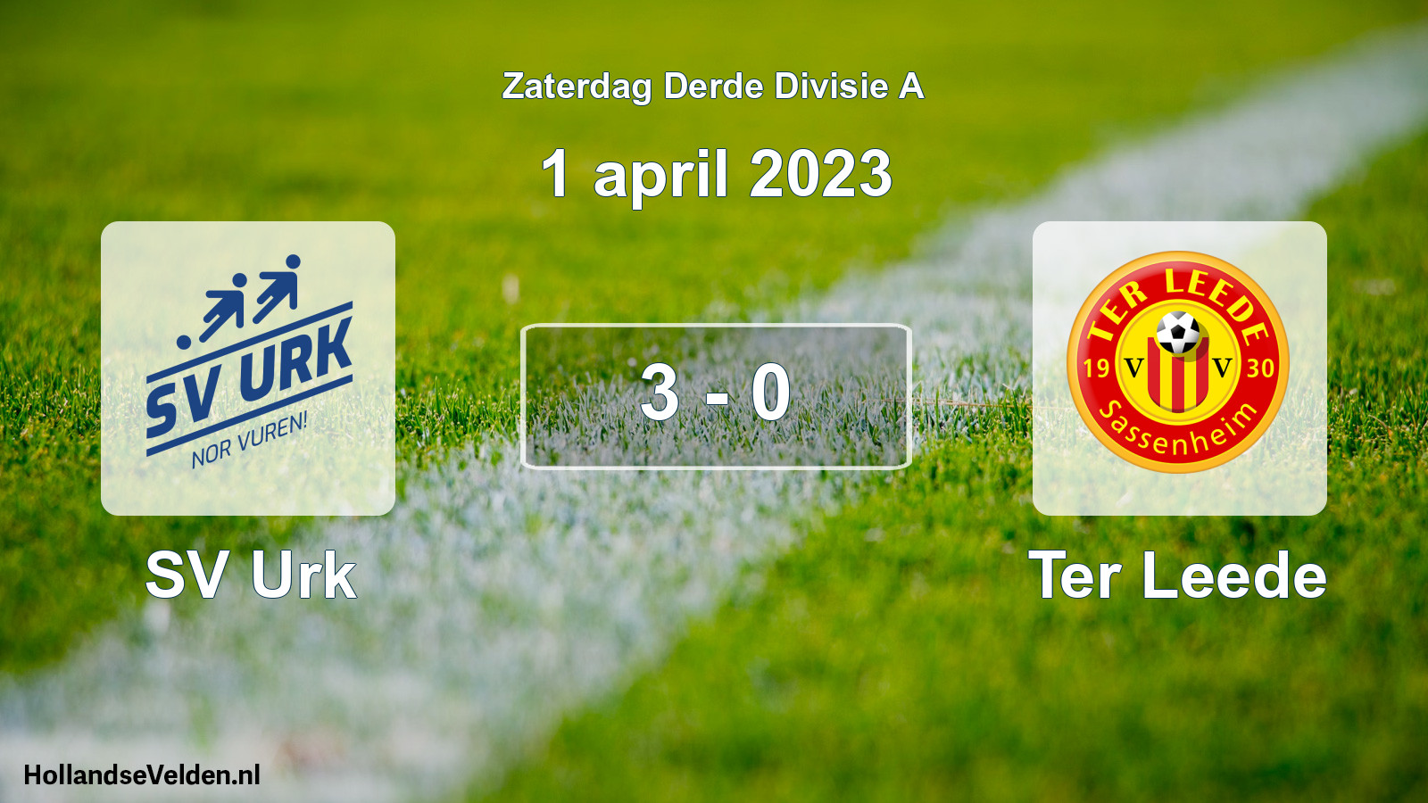 Gespeelde wedstrijd: SV Urk - Ter Leede 3 - 0 (1 april 2023)