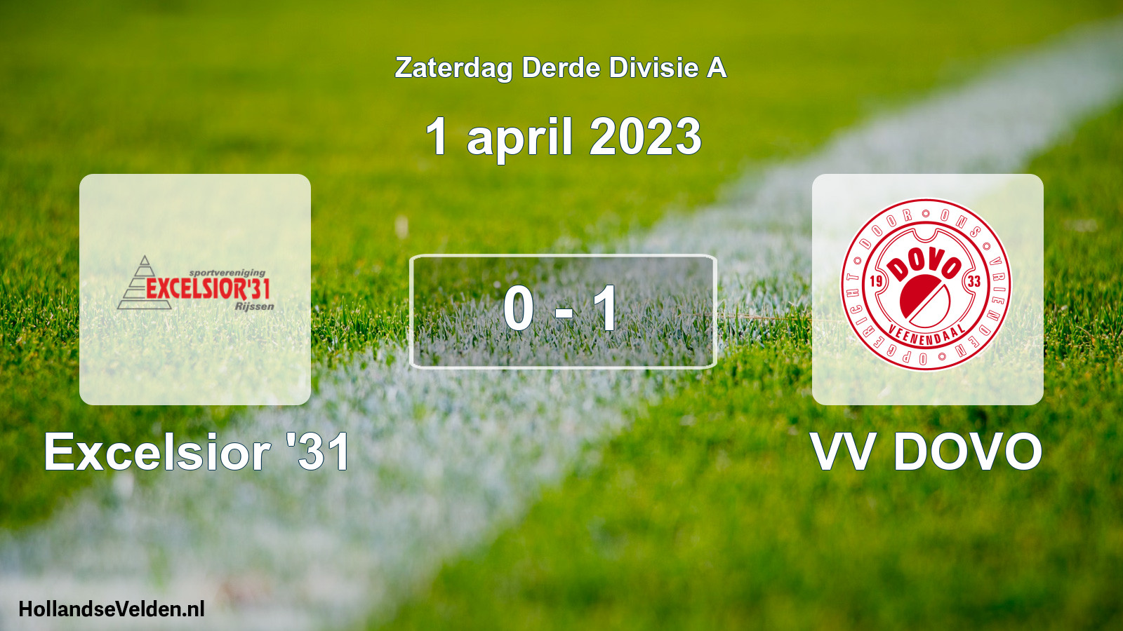 Gespeelde wedstrijd: Excelsior '31 - VV DOVO 0 - 1 (1 april 2023)