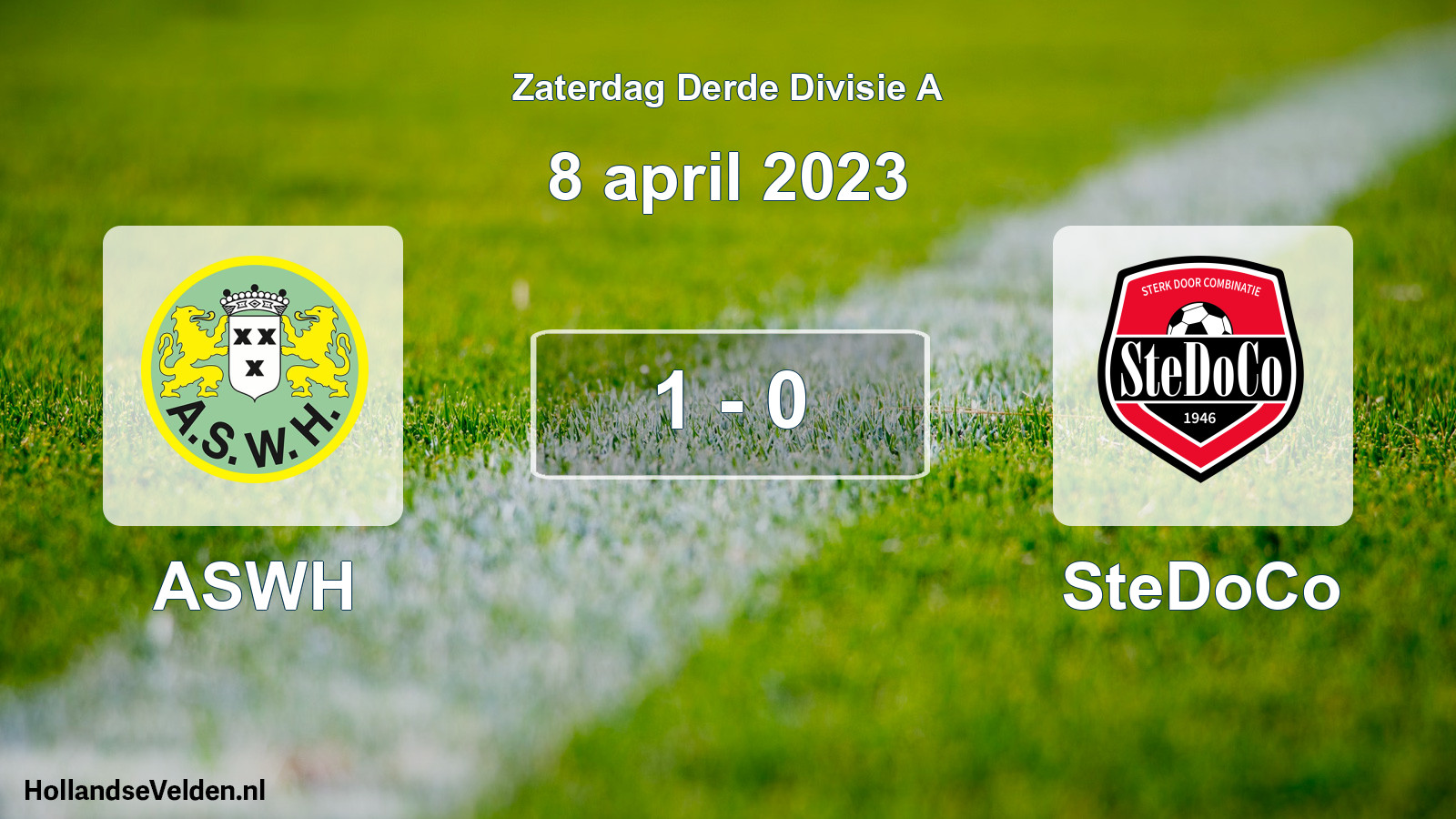 Gespeelde wedstrijd: ASWH - SteDoCo 1 - 0 (8 april 2023)
