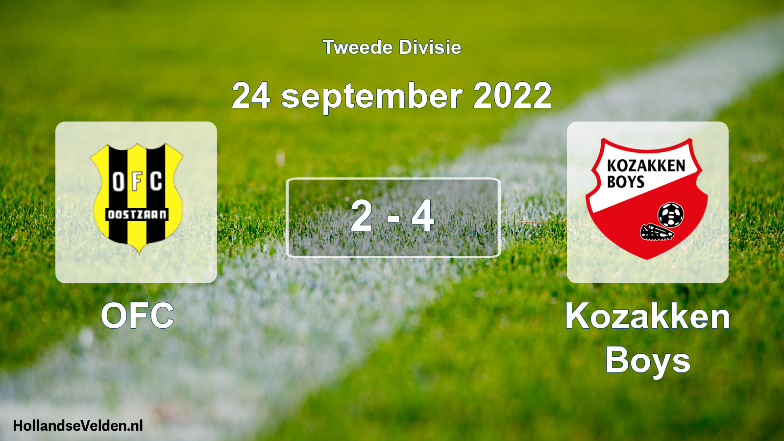 Gespeelde wedstrijd: OFC - Kozakken Boys 2 - 4 (24 september 2022)