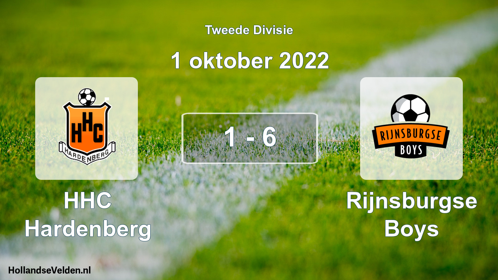 Gespeelde wedstrijd: HHC Hardenberg - Rijnsburgse Boys 1 - 6 (1 oktober 2022)