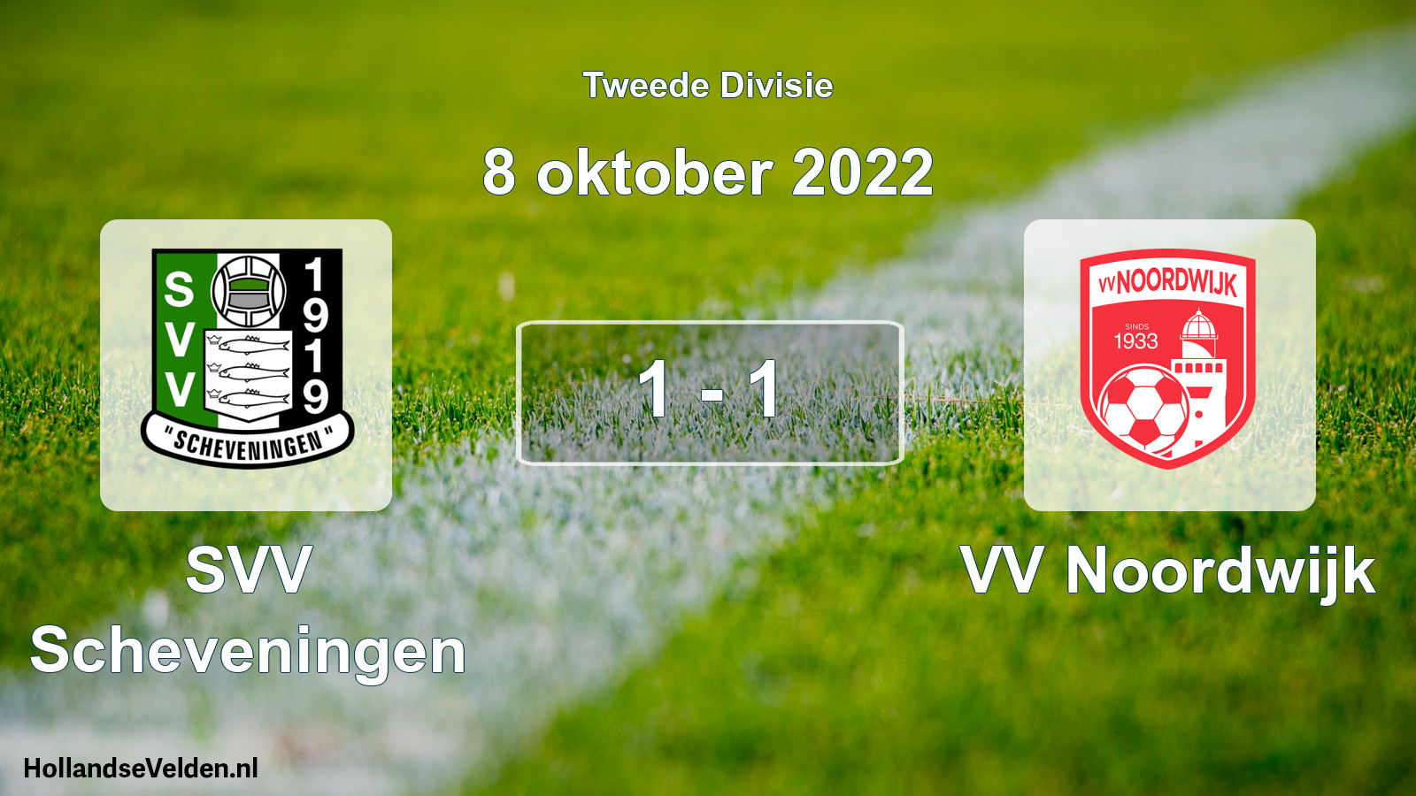 Gespeelde wedstrijd: SVV Scheveningen - VV Noordwijk 1 - 1 (8 oktober 2022)