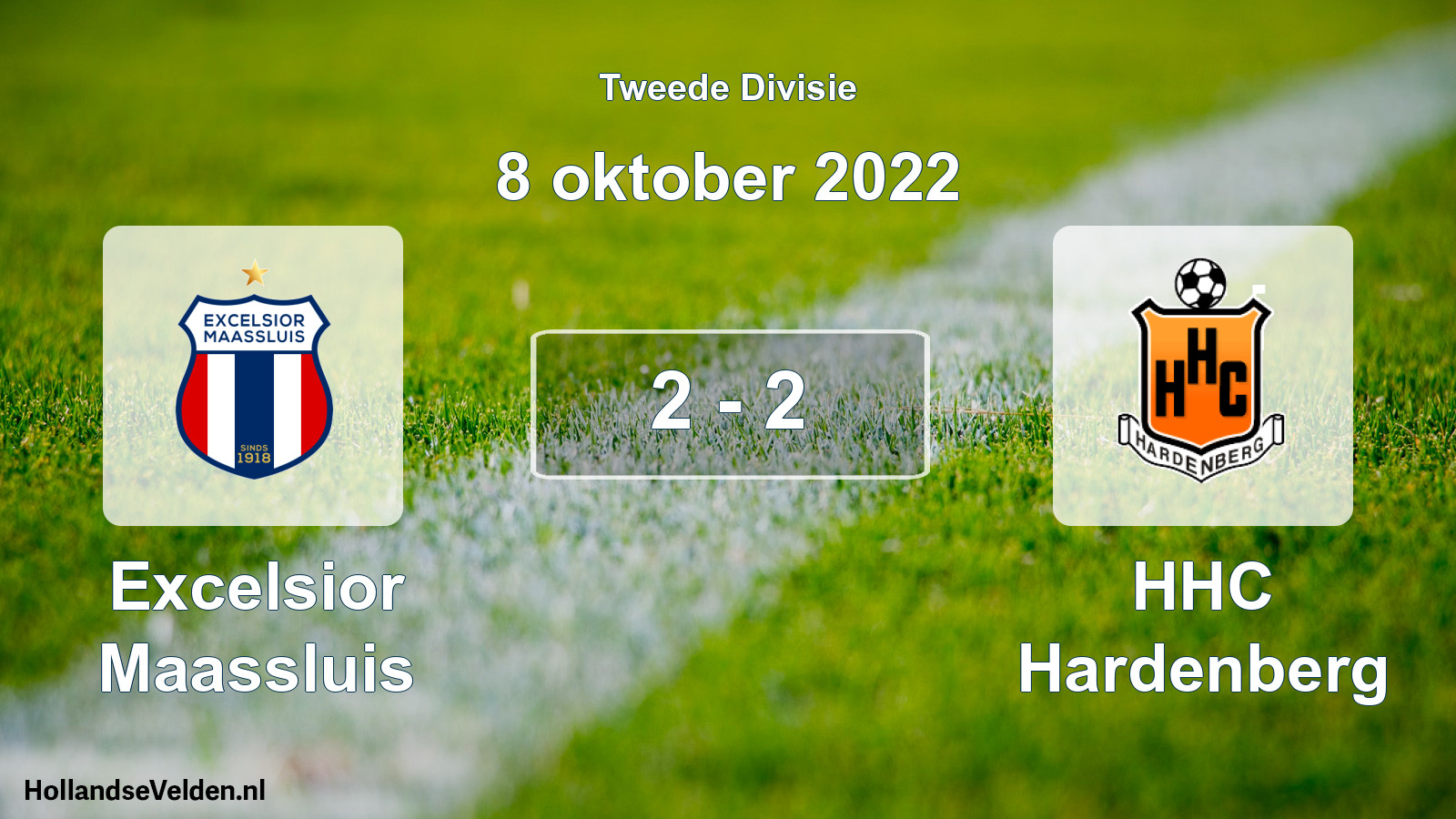 Gespeelde wedstrijd: Excelsior Maassluis - HHC Hardenberg 2 - 2 (8 oktober 2022)
