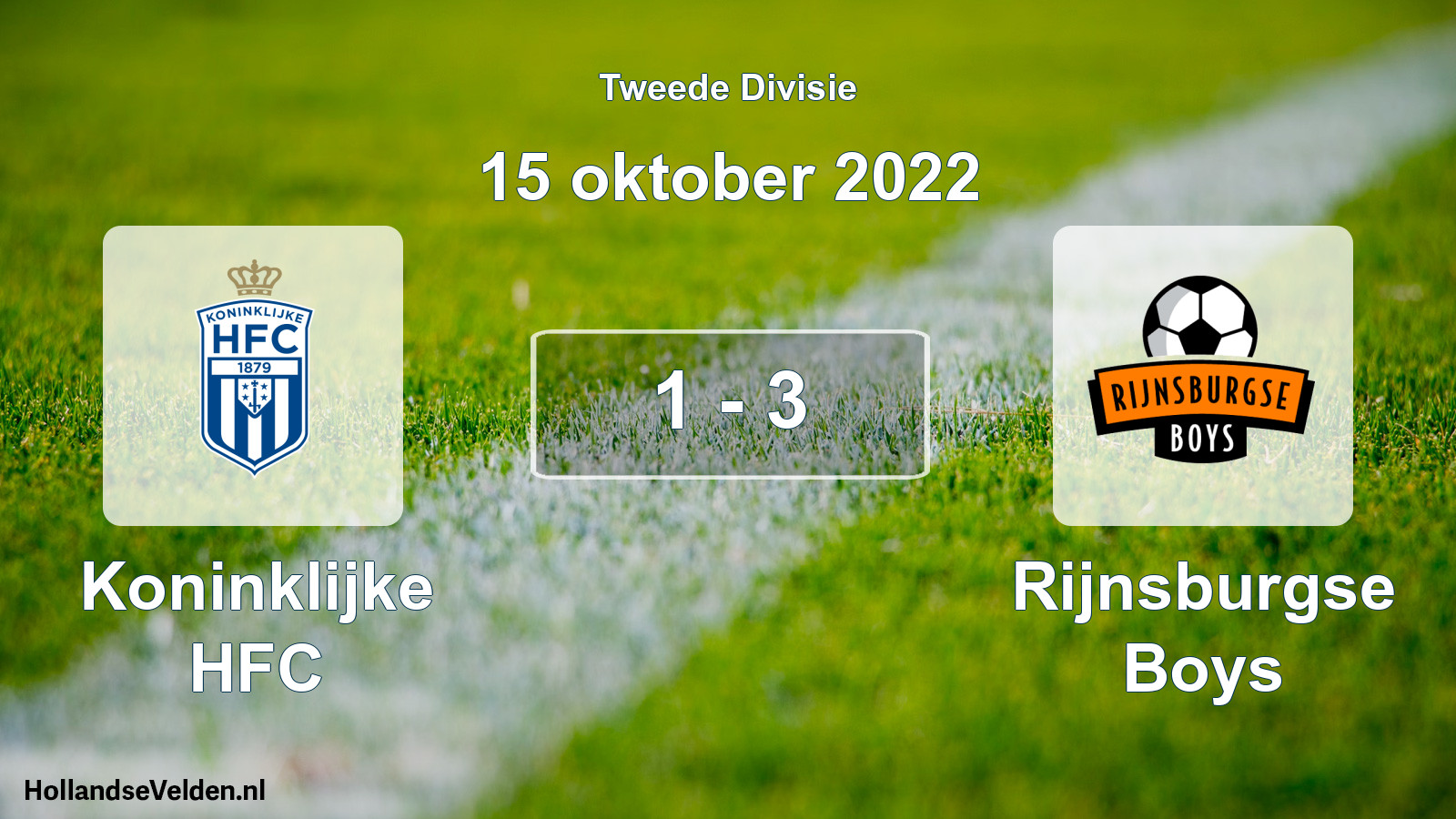 Gespeelde wedstrijd: Koninklijke HFC - Rijnsburgse Boys 1 - 3 (15 oktober 2022)