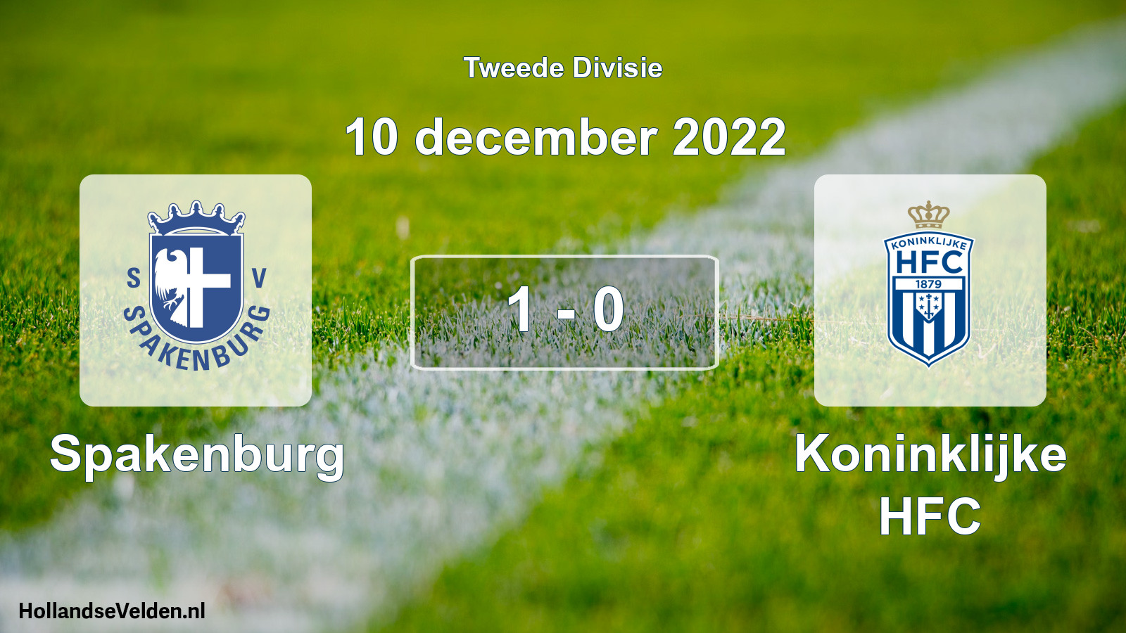 Gespeelde wedstrijd: Spakenburg - Koninklijke HFC 1 - 0 (10 december 2022)