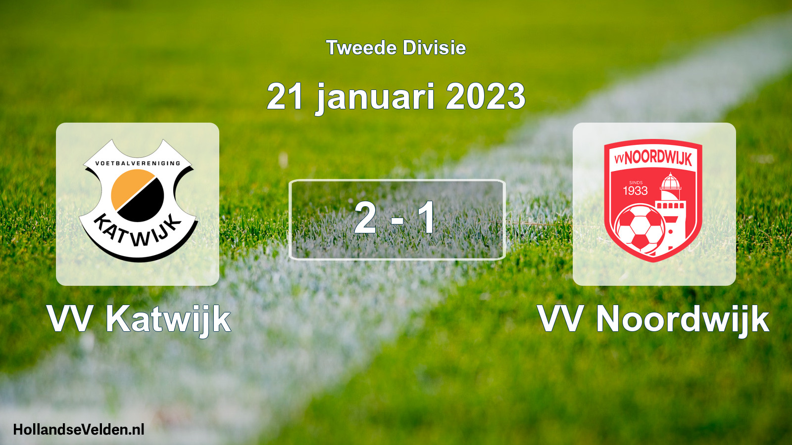 Gespeelde wedstrijd: VV Katwijk - VV Noordwijk 2 - 1 (21 januari 2023)