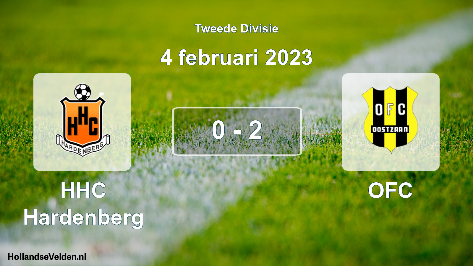 Gespeelde wedstrijd: HHC Hardenberg - OFC 0 - 2 (4 februari 2023)