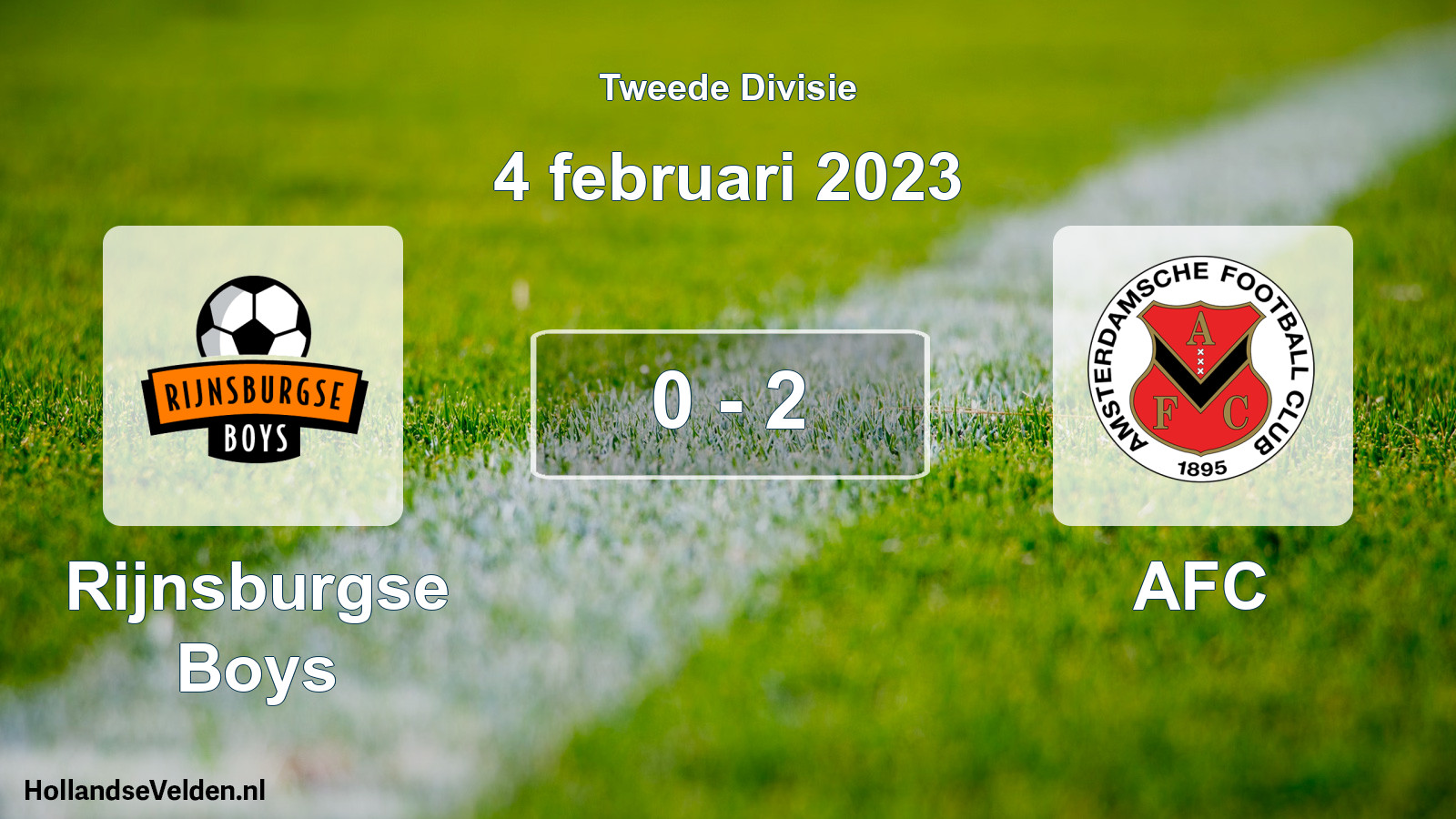 Gespeelde wedstrijd: Rijnsburgse Boys - AFC 0 - 2 (4 februari 2023)