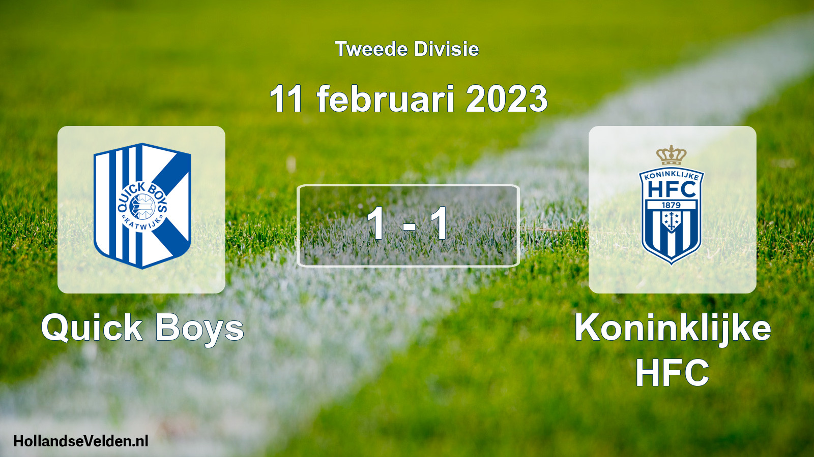Gespeelde wedstrijd: Quick Boys - Koninklijke HFC 1 - 1 (11 februari 2023)