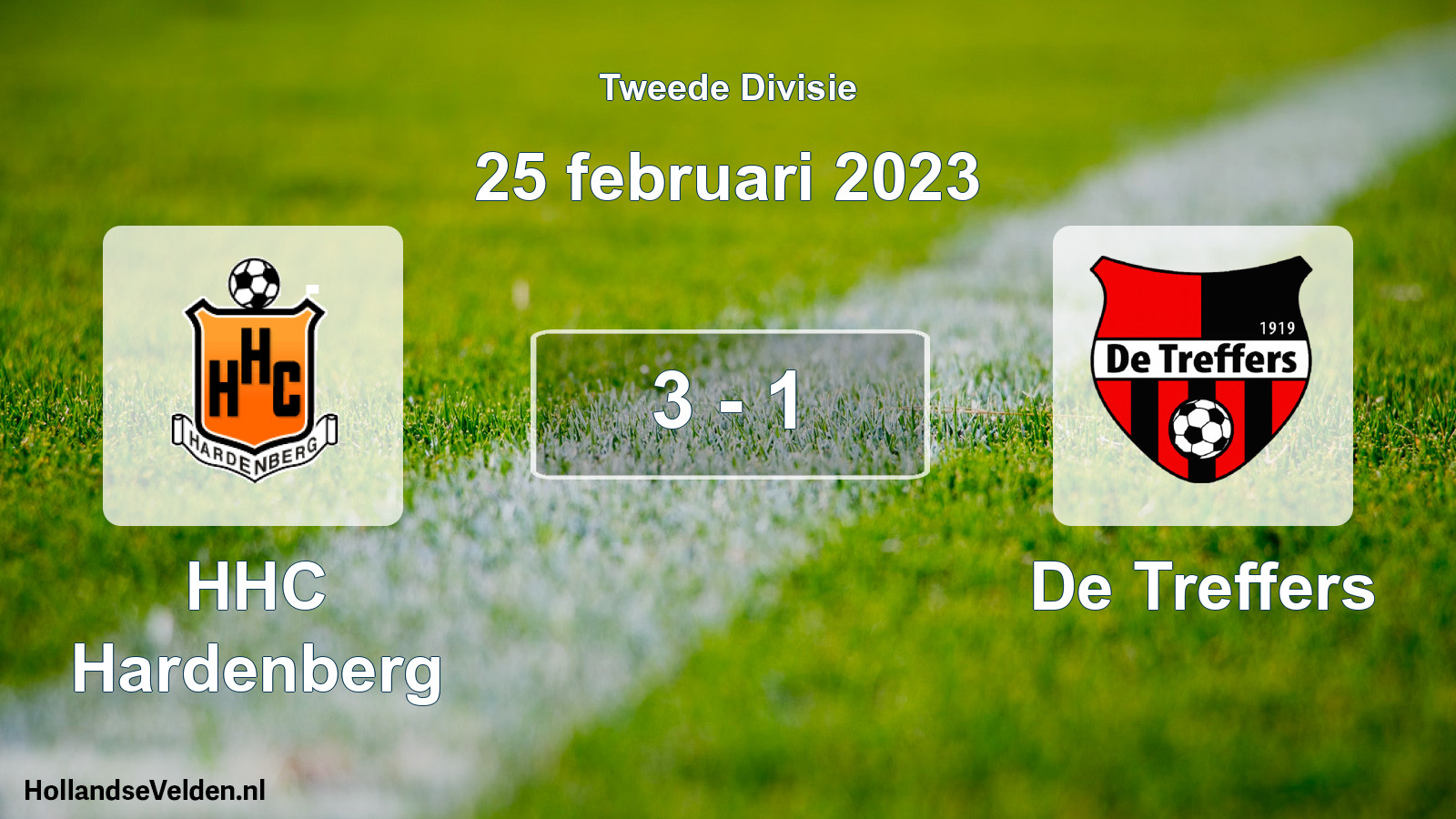 Gespeelde wedstrijd: HHC Hardenberg - De Treffers 3 - 1 (25 februari 2023)