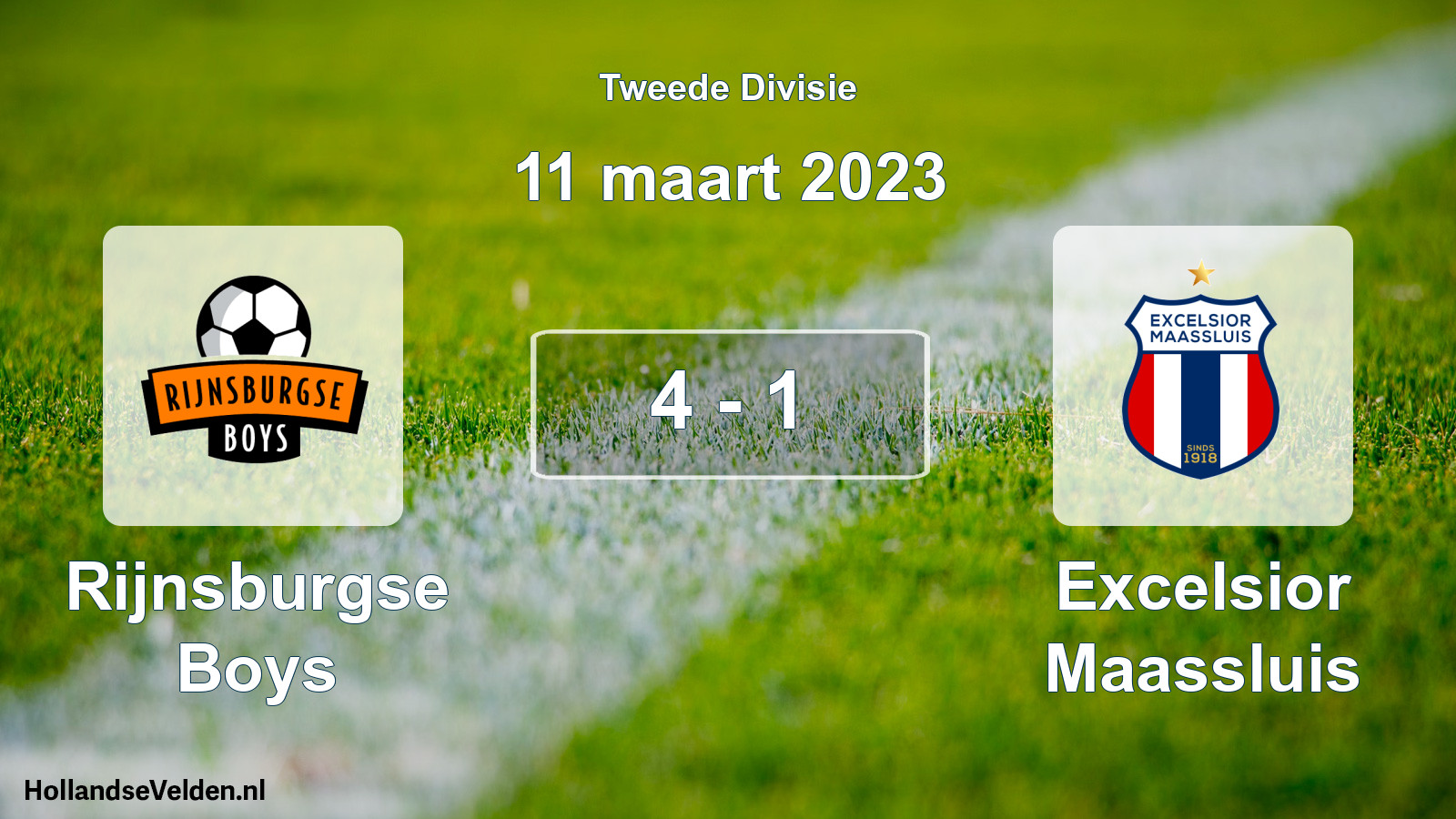 Gespeelde wedstrijd: Rijnsburgse Boys - Excelsior Maassluis 4 - 1 (11 maart 2023)