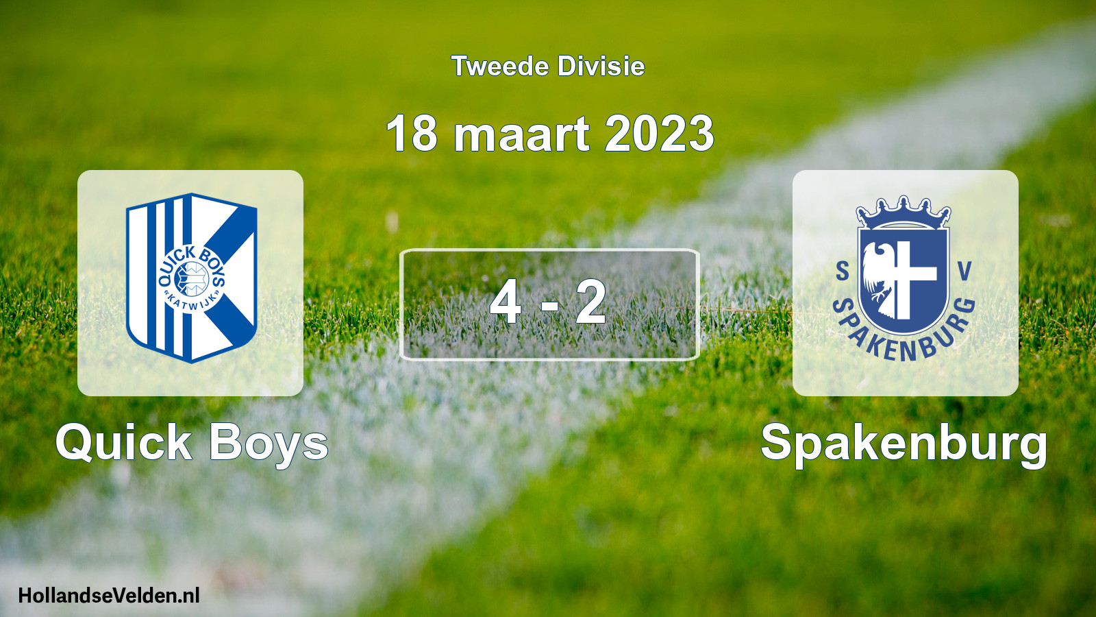 Gespeelde wedstrijd: Quick Boys - Spakenburg 4 - 2 (18 maart 2023)
