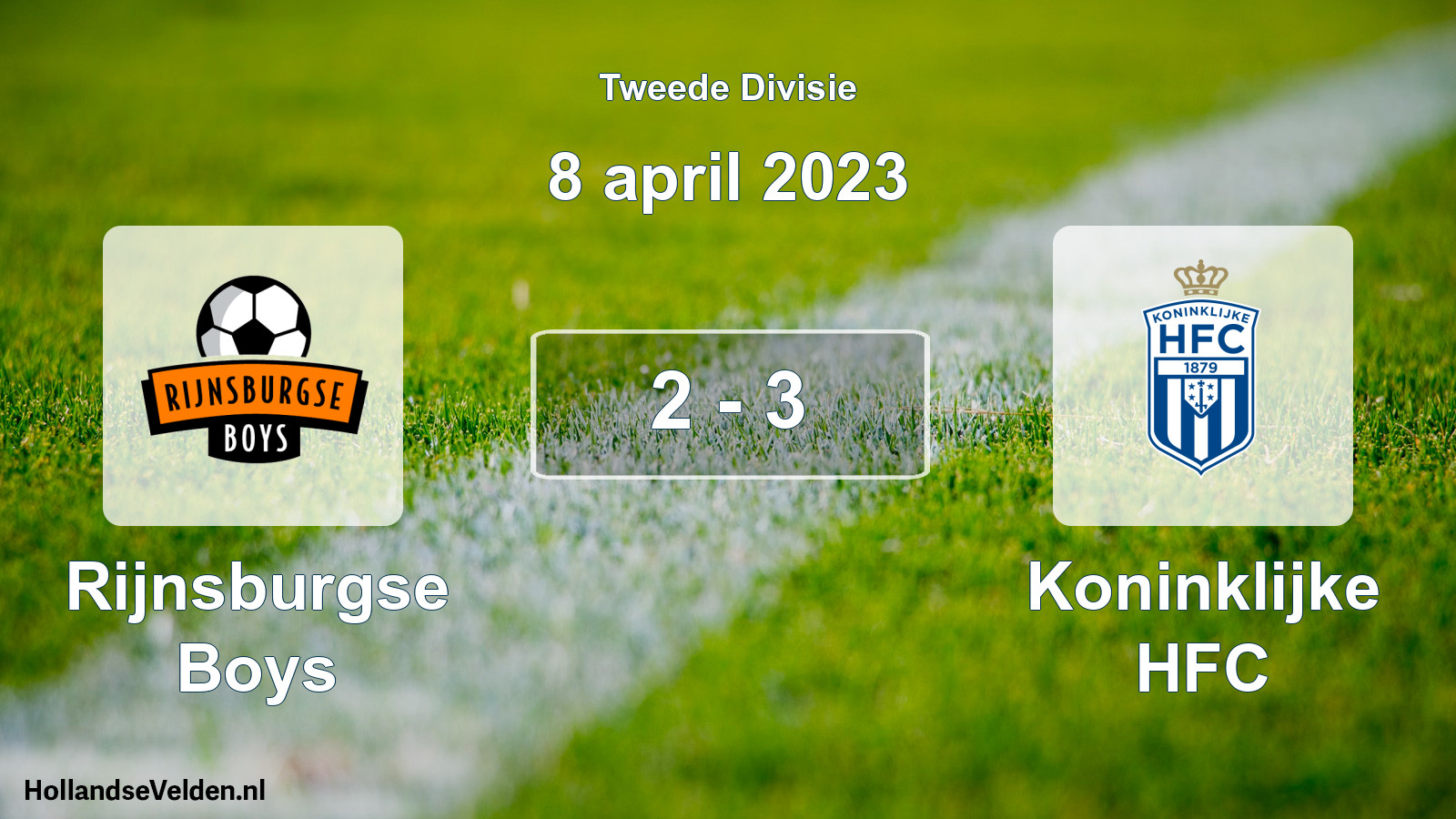 Gespeelde wedstrijd: Rijnsburgse Boys - Koninklijke HFC 2 - 3 (8 april 2023)