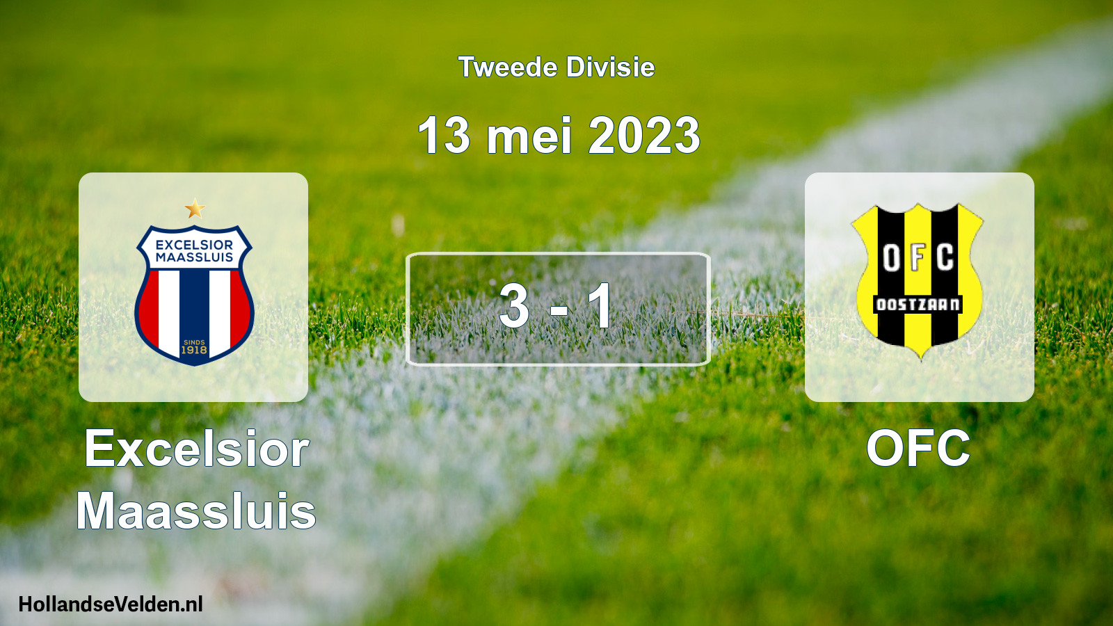 Gespeelde wedstrijd: Excelsior Maassluis - OFC 3 - 1 (13 mei 2023)