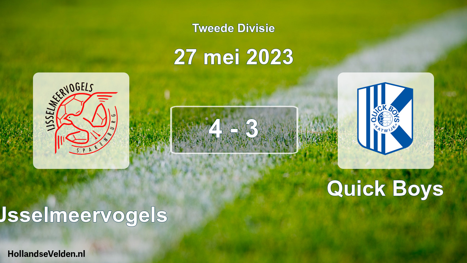Gespeelde wedstrijd: IJsselmeervogels - Quick Boys 4 - 3 (27 mei 2023)