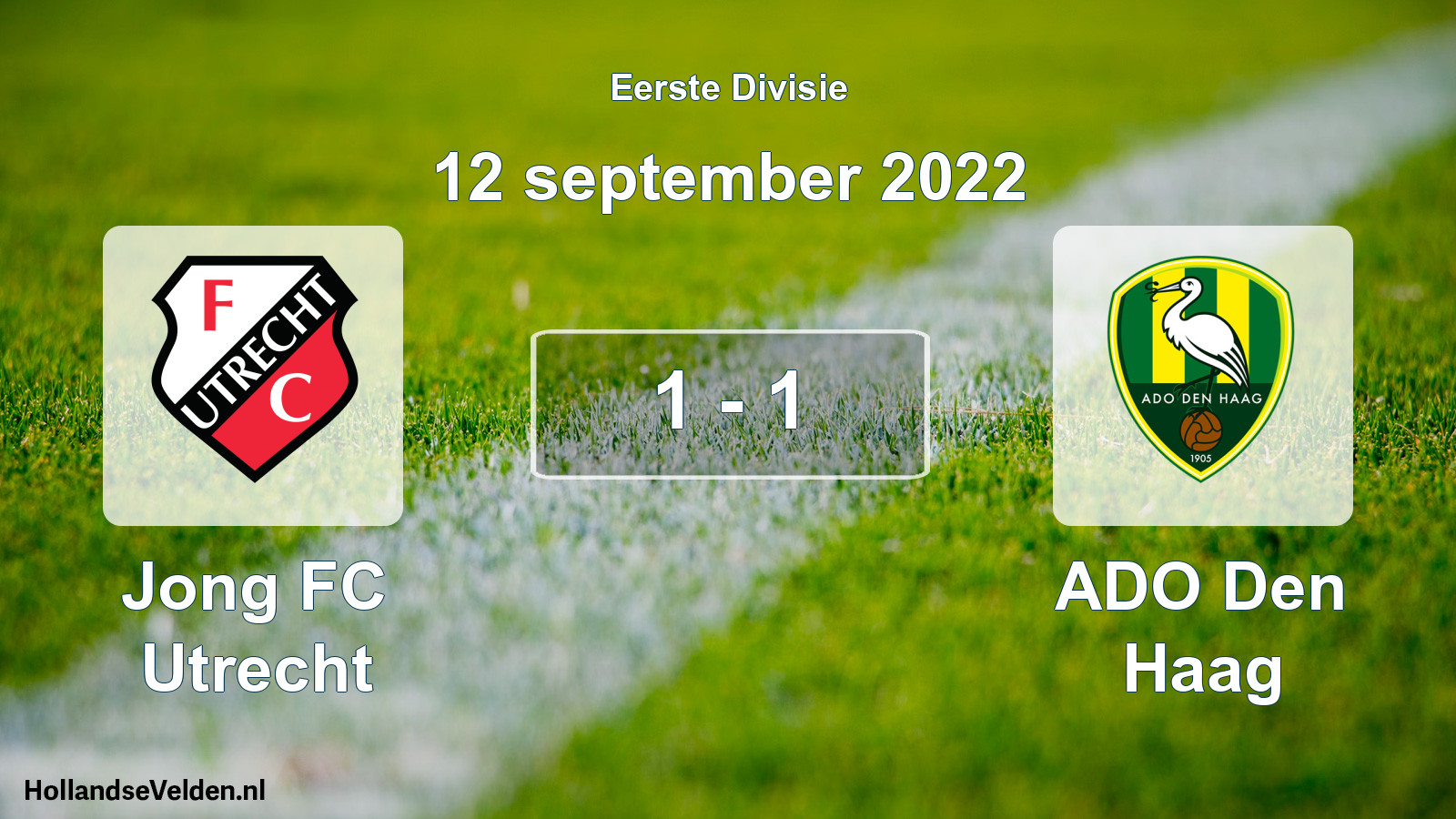Gespeelde wedstrijd: Jong FC Utrecht - ADO Den Haag 1 - 1 (12 september 2022)