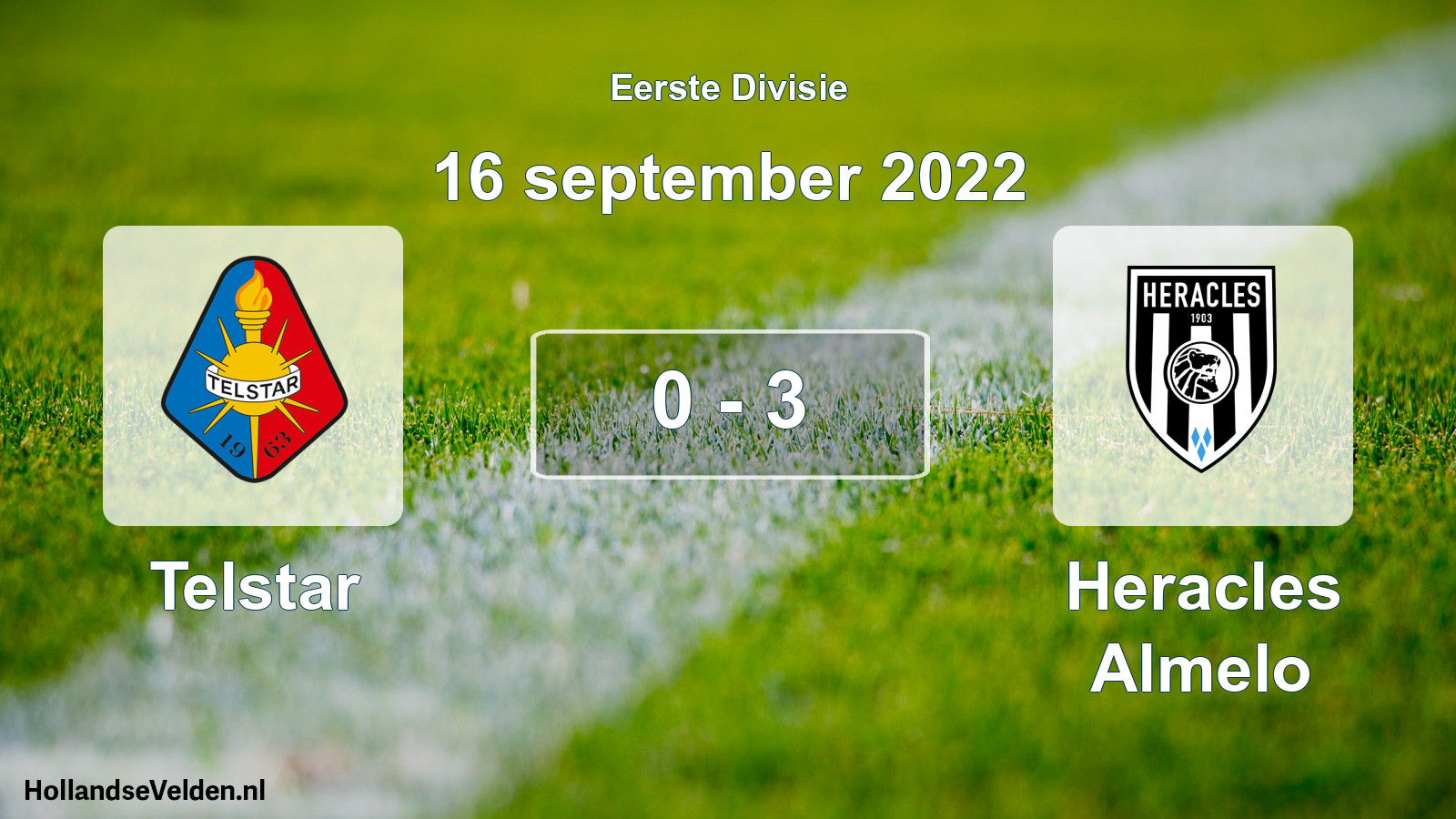 Gespeelde wedstrijd: Telstar - Heracles Almelo 0 - 3 (16 september 2022)