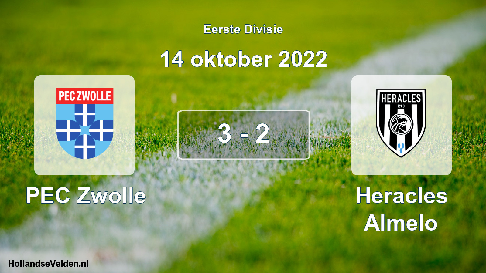 Gespeelde wedstrijd: PEC Zwolle - Heracles Almelo 3 - 2 (14 oktober 2022)
