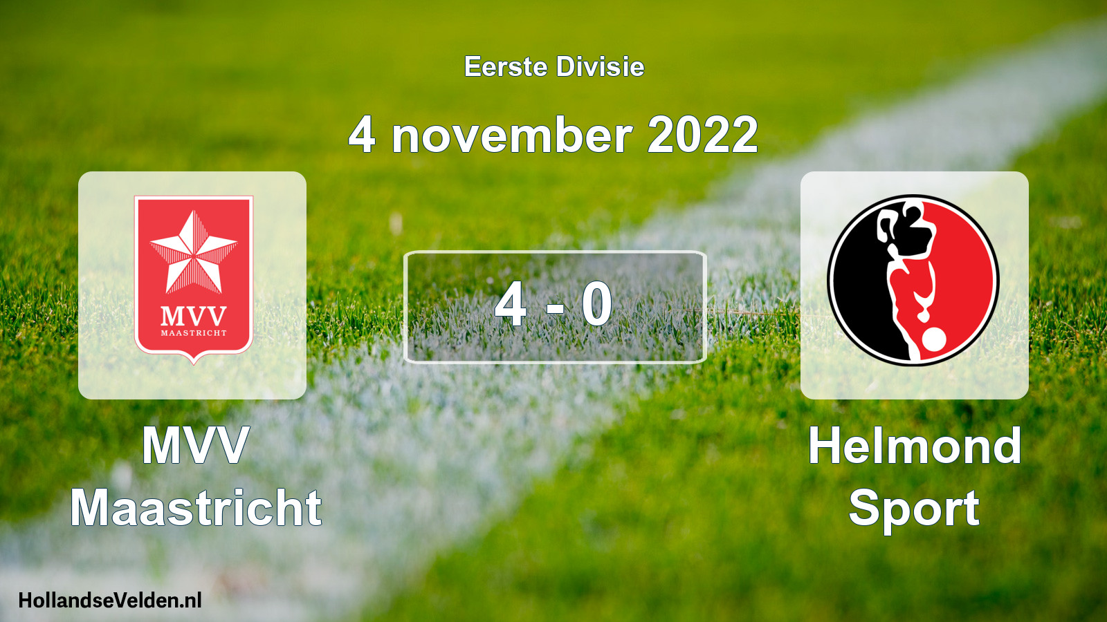 Gespeelde wedstrijd: MVV Maastricht - Helmond Sport 4 - 0 (4 november 2022)