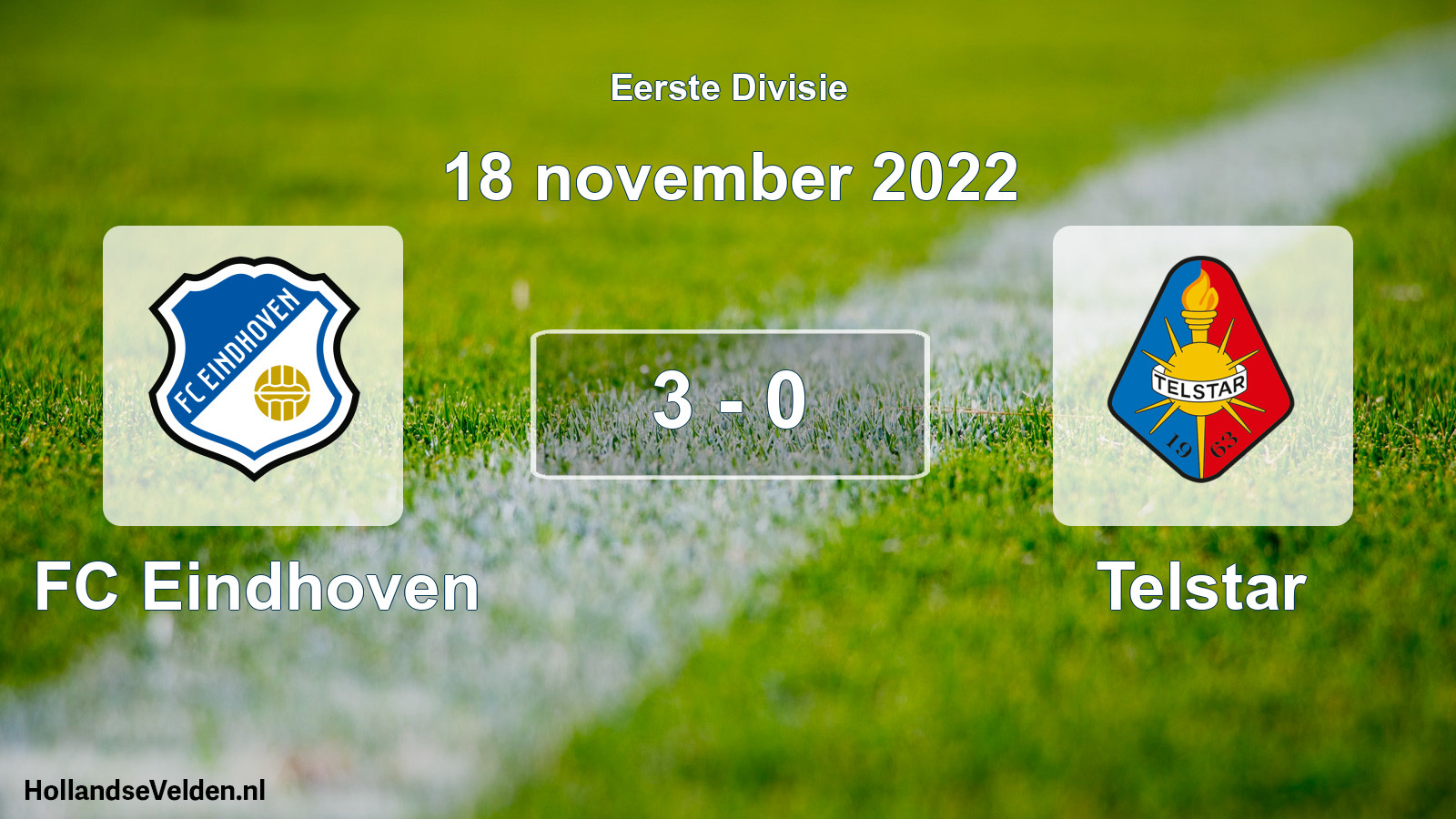 Gespeelde wedstrijd: FC Eindhoven - Telstar 3 - 0 (18 november 2022)