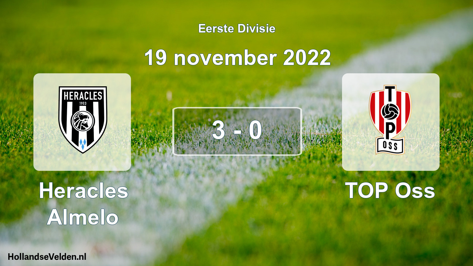 Gespeelde wedstrijd: Heracles Almelo - TOP Oss 3 - 0 (19 november 2022)