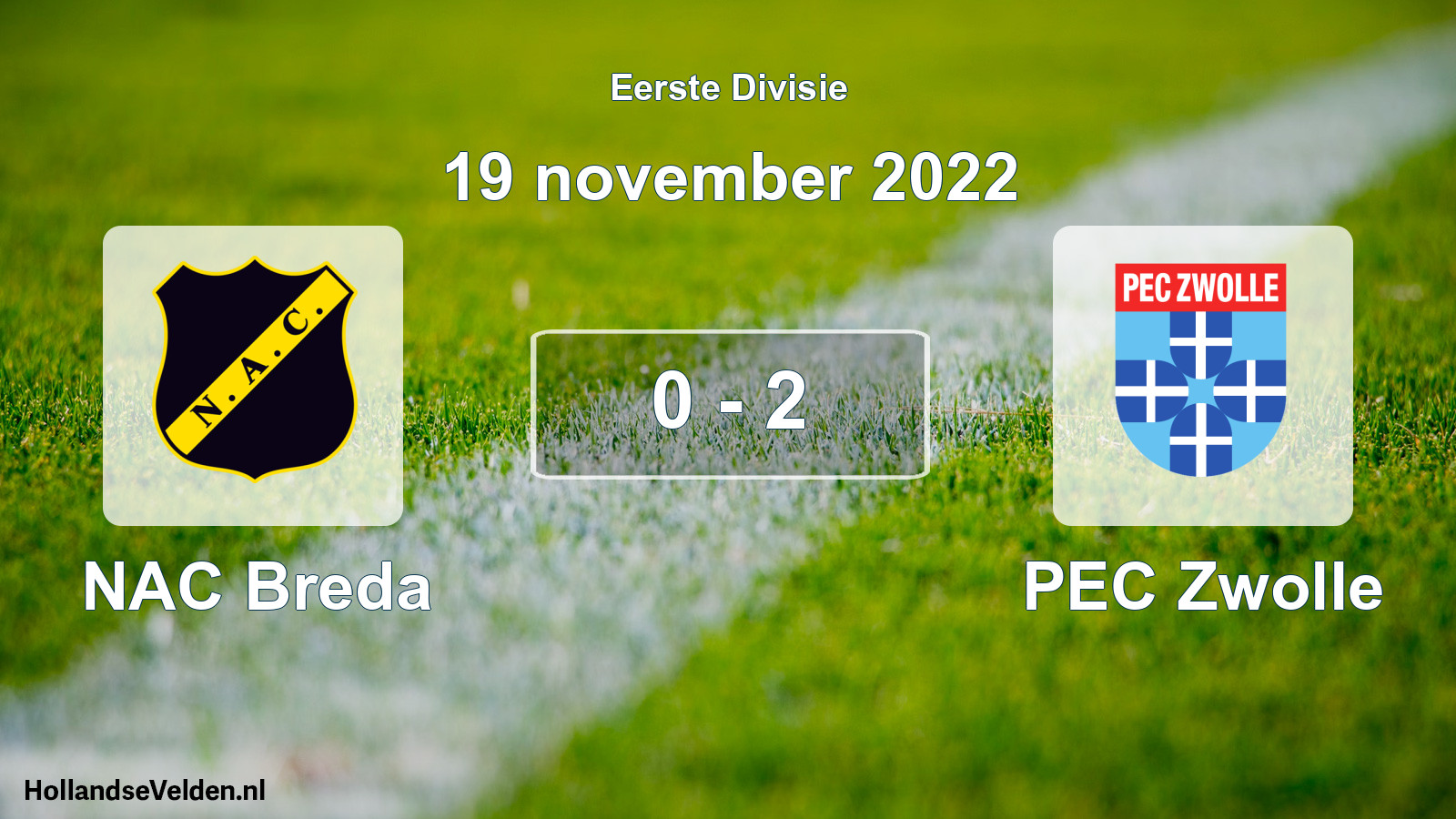 Gespeelde wedstrijd: NAC Breda - PEC Zwolle 0 - 2 (19 november 2022)
