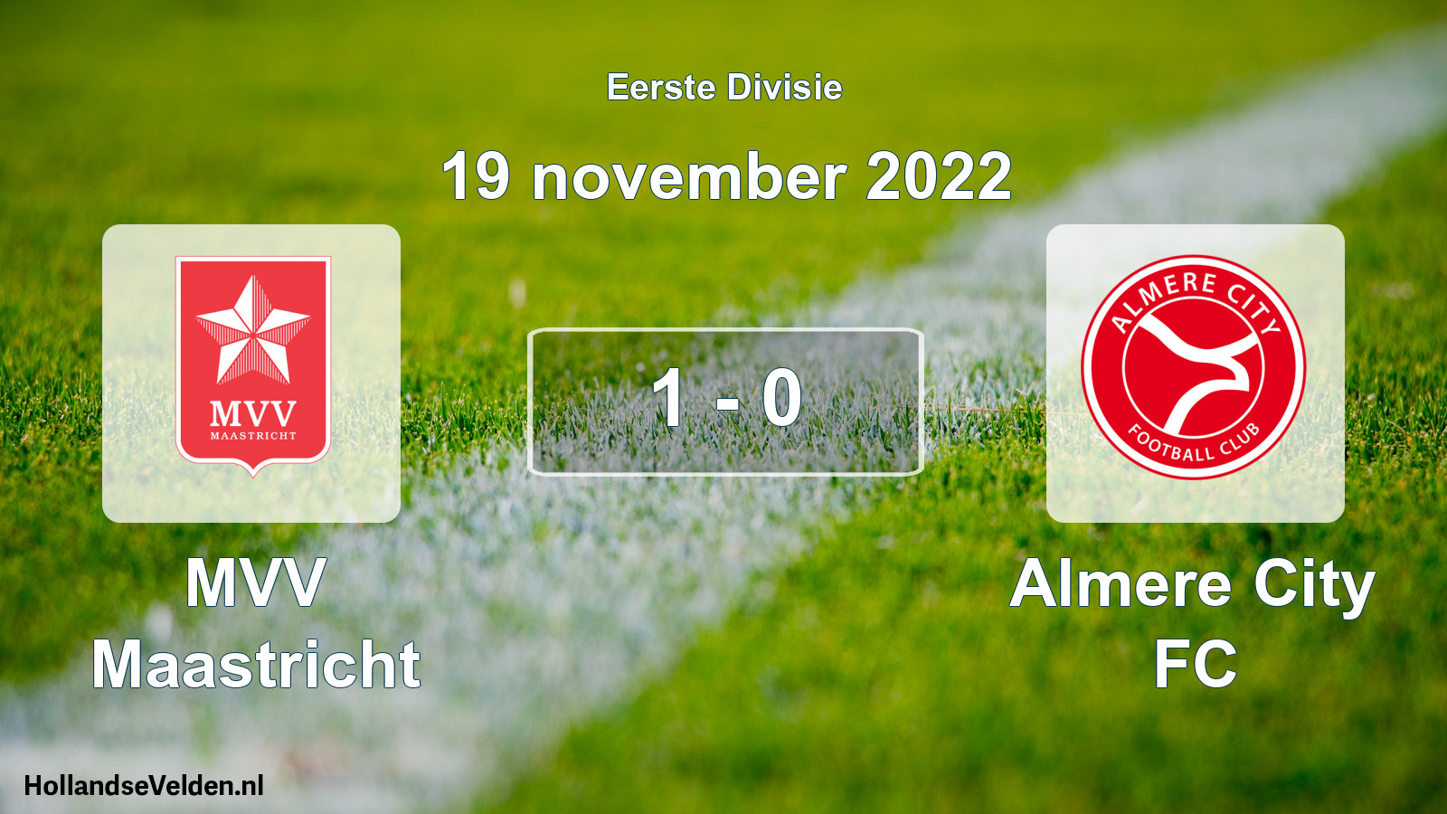 Gespeelde wedstrijd: MVV Maastricht - Almere City FC 1 - 0 (19 november 2022)