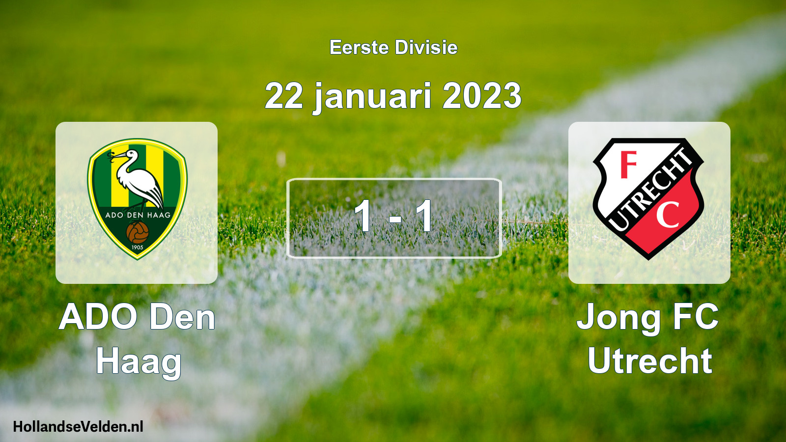 Gespeelde wedstrijd: ADO Den Haag - Jong FC Utrecht 1 - 1 (22 januari 2023)