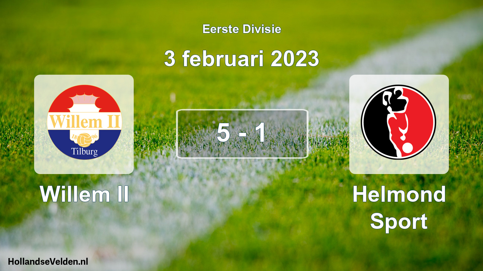 Gespeelde wedstrijd: Willem II - Helmond Sport 5 - 1 (3 februari 2023)