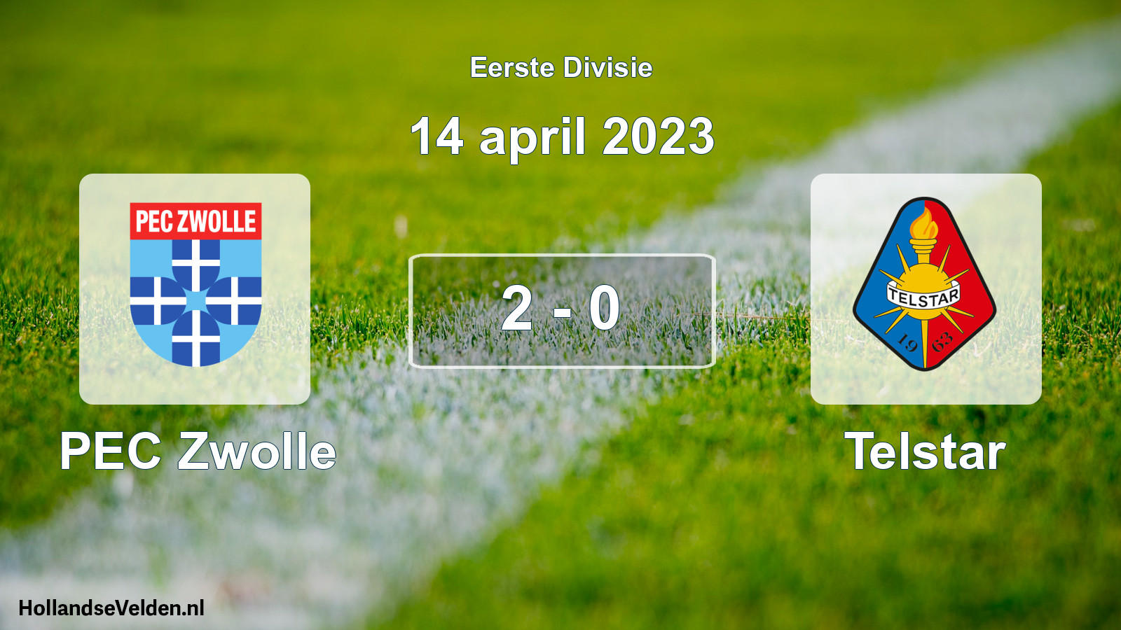 Gespeelde wedstrijd: PEC Zwolle - Telstar 2 - 0 (14 april 2023)