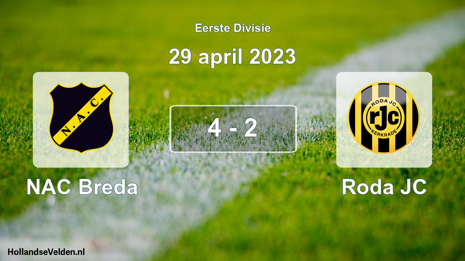 Gespeelde wedstrijd: NAC Breda - Roda JC 4 - 2 (29 april 2023)