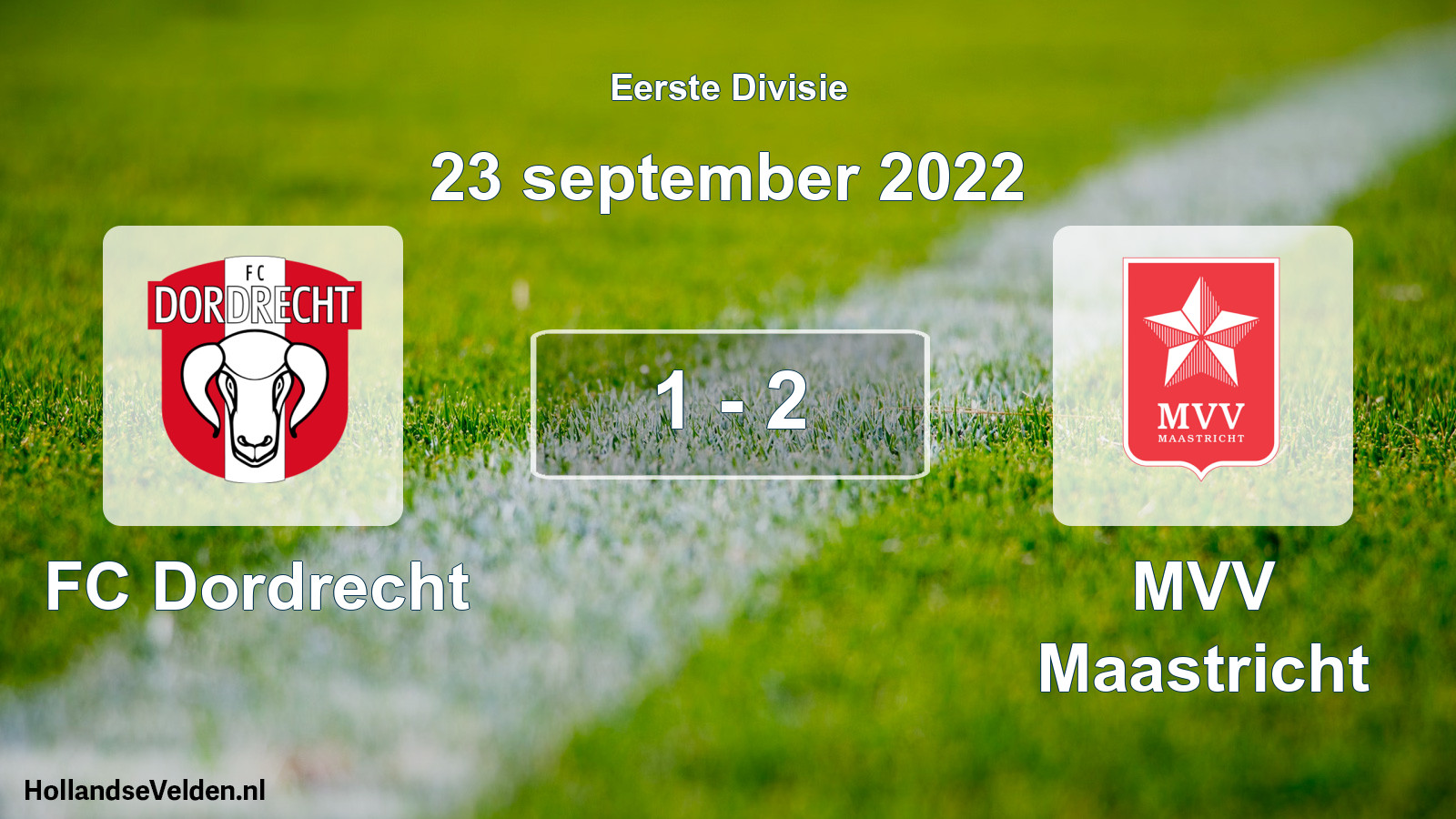 Gespeelde wedstrijd: FC Dordrecht - MVV Maastricht 1 - 2 (23 september 2022)