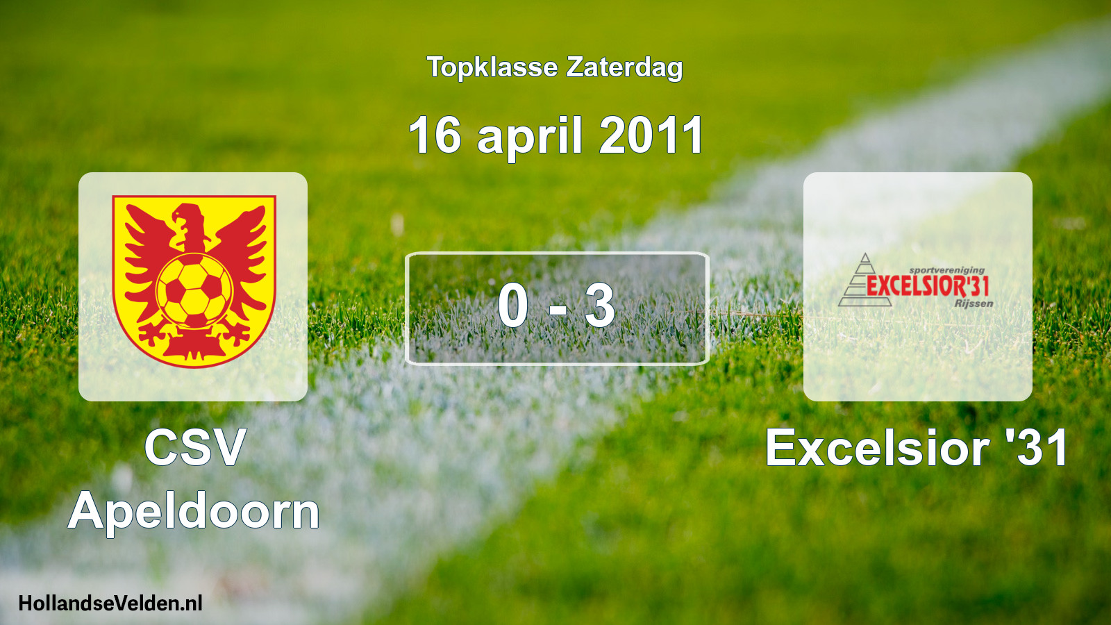 Gespeelde wedstrijd: CSV Apeldoorn - Excelsior '31 0 - 3 (16 april 2011)