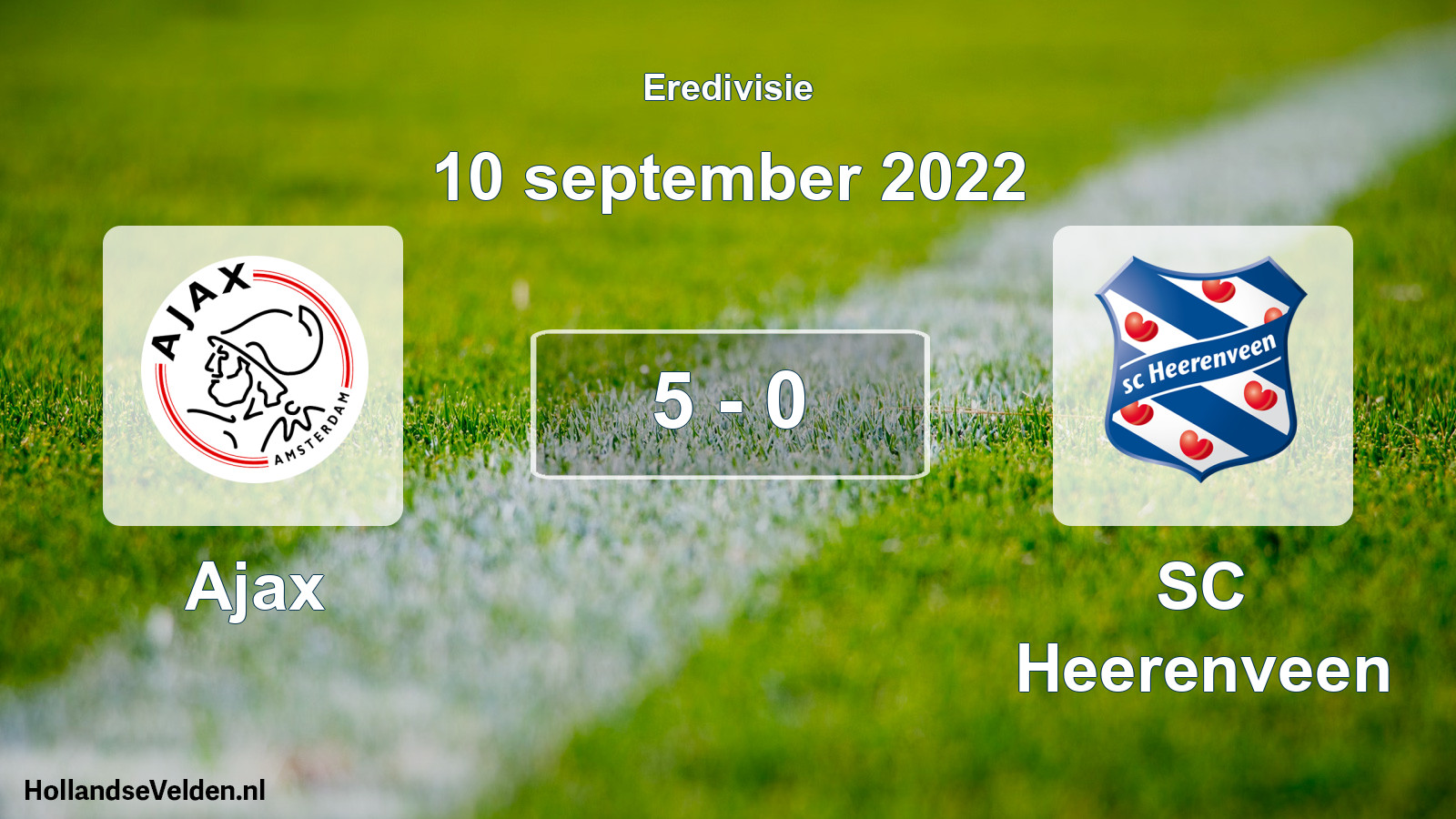 Gespeelde wedstrijd: Ajax - SC Heerenveen 5 - 0 (10 september 2022)