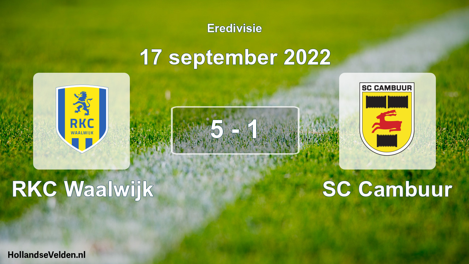 Gespeelde wedstrijd: RKC Waalwijk - Cambuur Leeuwarden 5 - 1 (17 september 2022)
