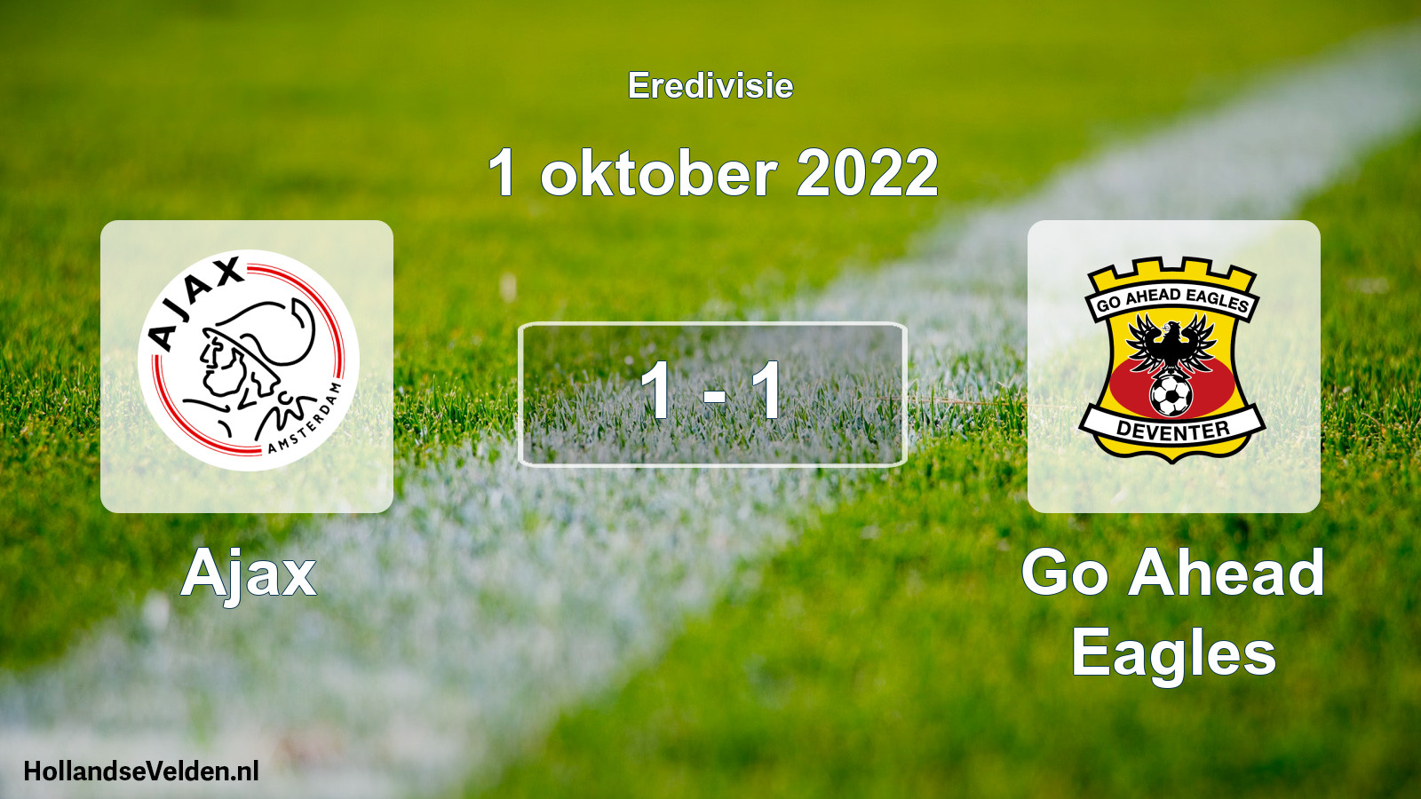 Gespeelde wedstrijd: Ajax - Go Ahead Eagles 1 - 1 (1 oktober 2022)