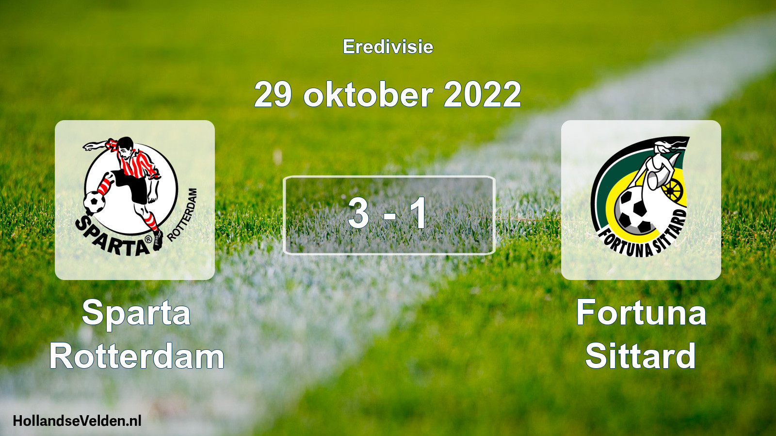 Gespeelde wedstrijd: Sparta Rotterdam - Fortuna Sittard 3 - 1 (29 oktober 2022)