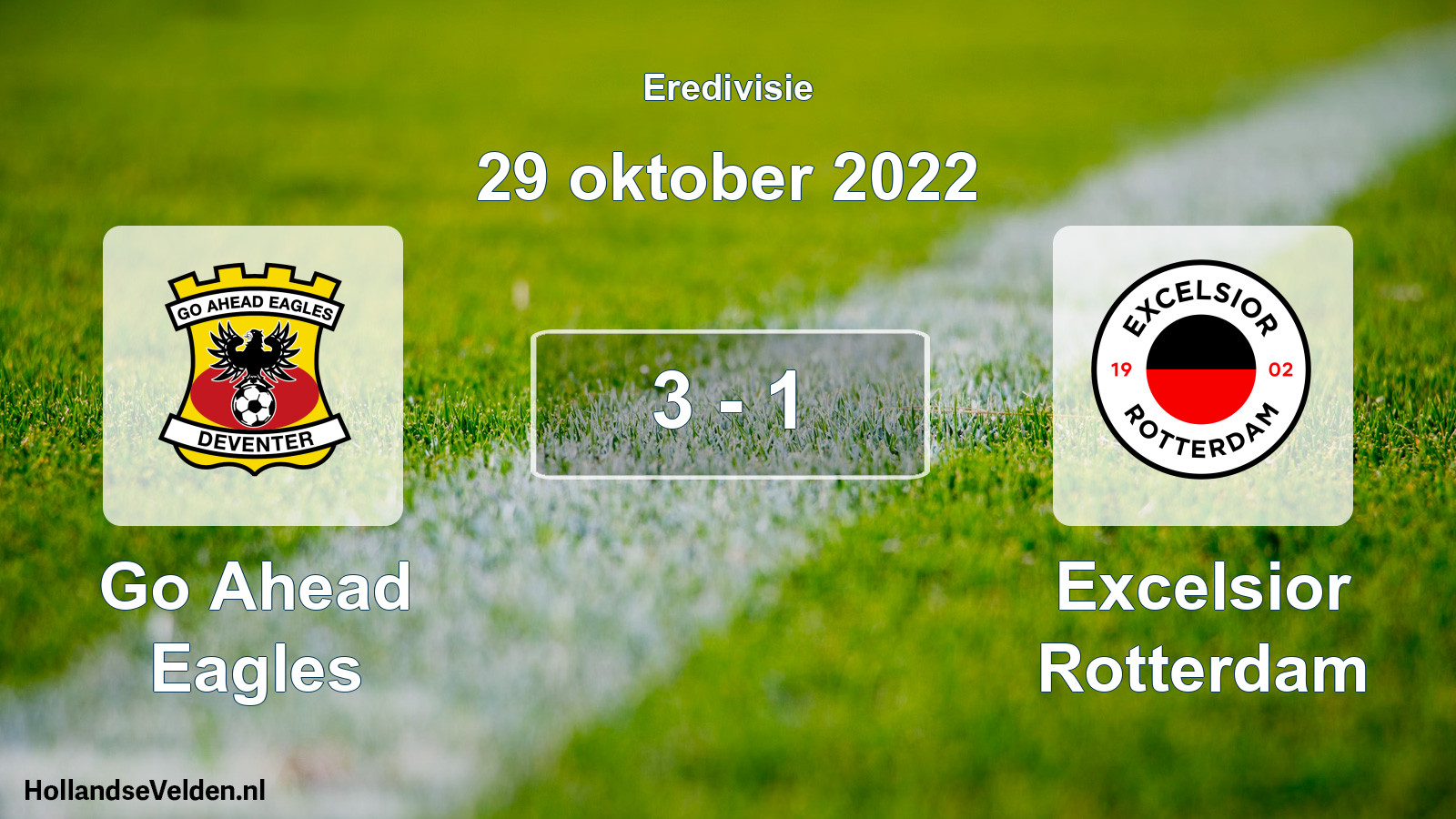 Gespeelde wedstrijd: Go Ahead Eagles - Excelsior Rotterdam 3 - 1 (29 oktober 2022)