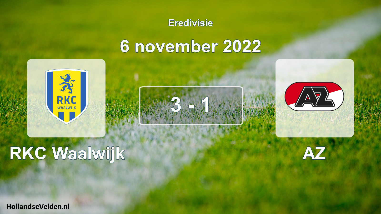 Gespeelde wedstrijd: RKC Waalwijk - AZ 3 - 1 (6 november 2022)